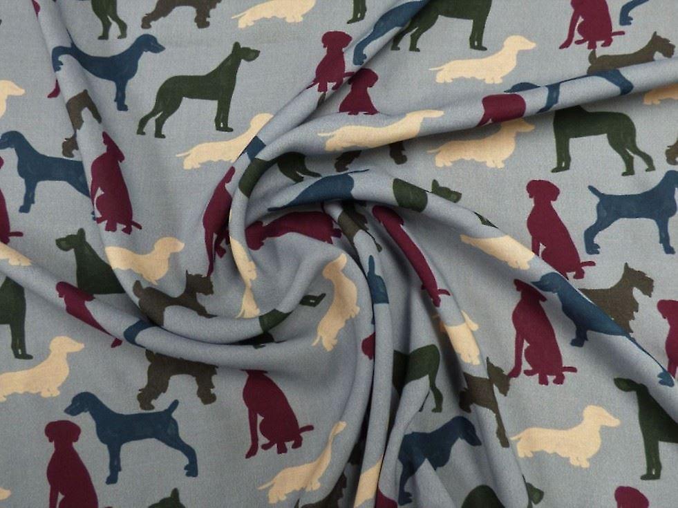 Lady McElroy Viscose Challis Fabric Grey - per metre
