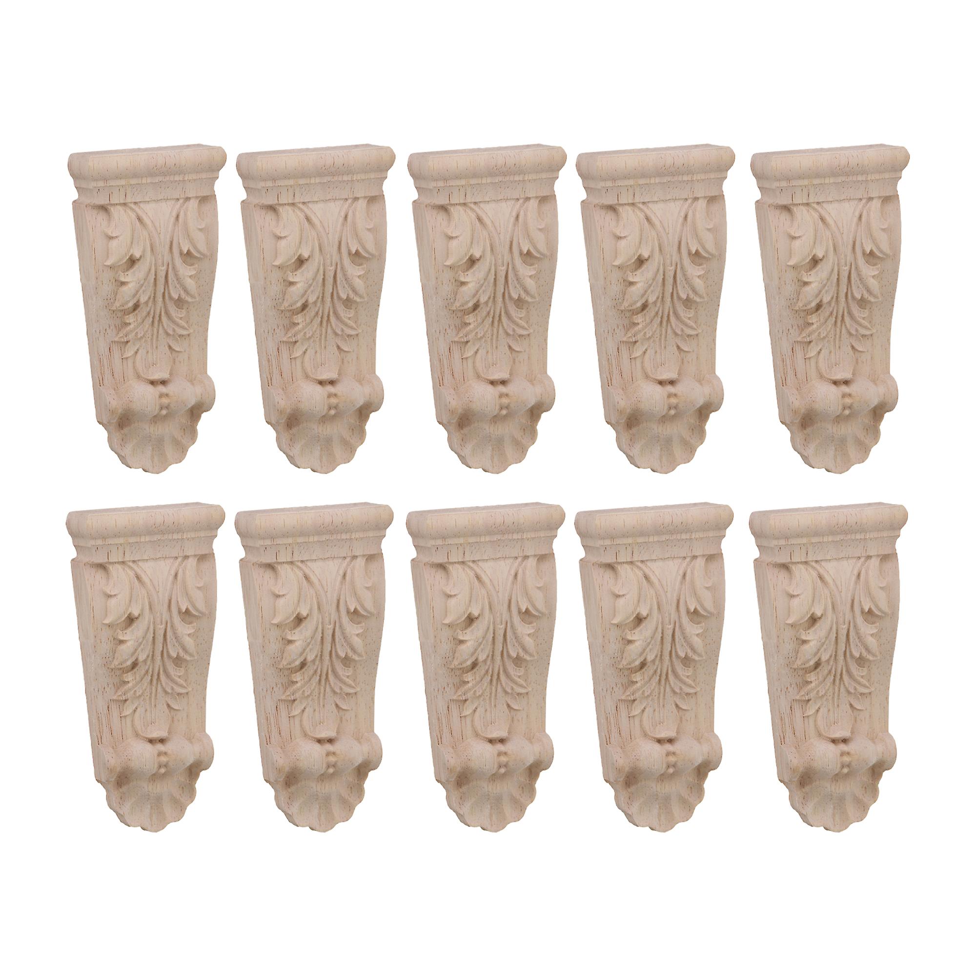 10Pcs Wood Carved Corbel Column for Door Surround 1.97 inchx0.67 inchx3.94 inch F45