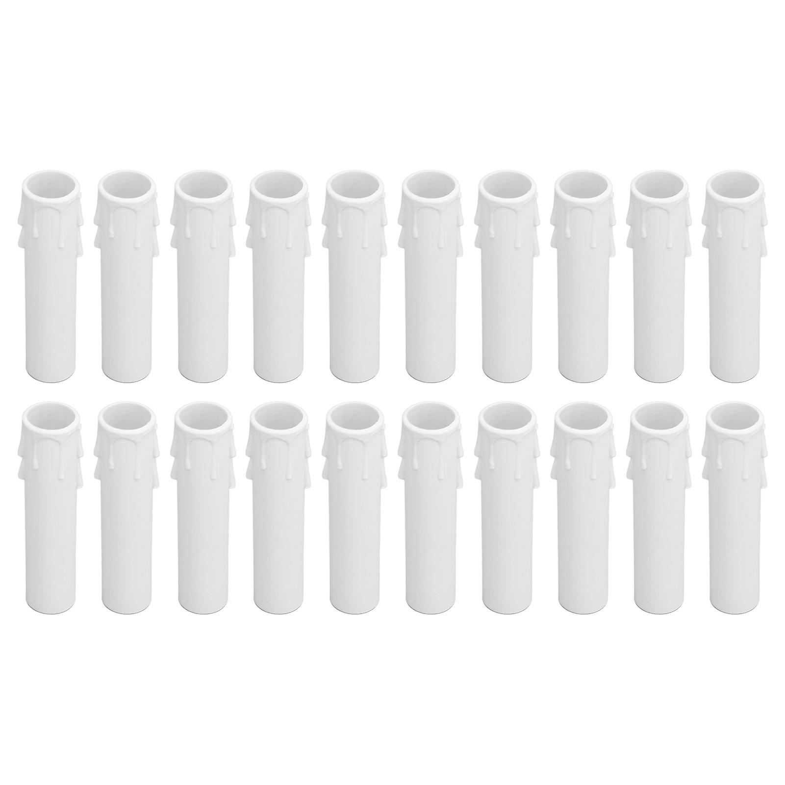 20pcs 4 Inch Candle Covers Sleeves Simulation Wax Drop E12 Candle Light Socket Covers for Chandelier