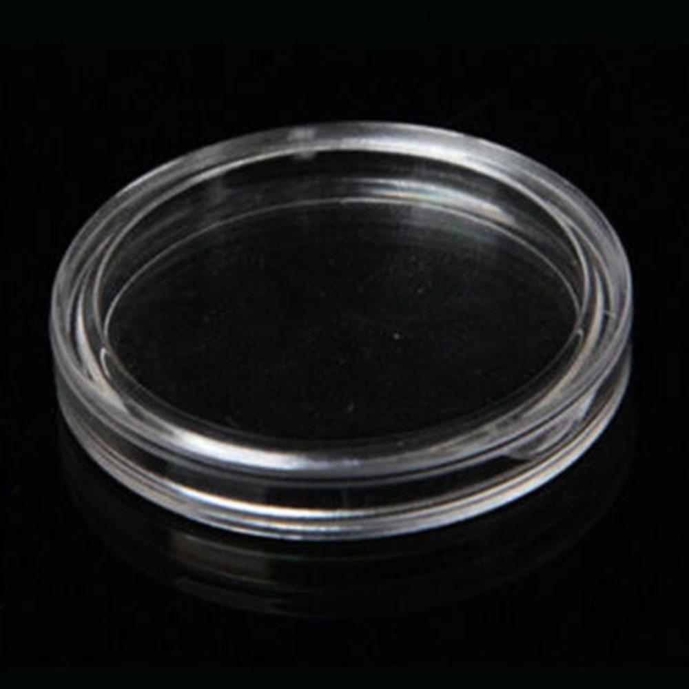 100pcs 40mm Transparent Round Plastic Coin Capsule Boxes Holder Storage