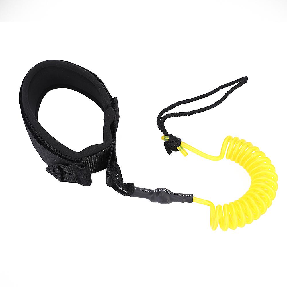 Stand Up Paddle Board Leash Spring Leg Foot Rope Surfing Leash for Surfboard (yellow)