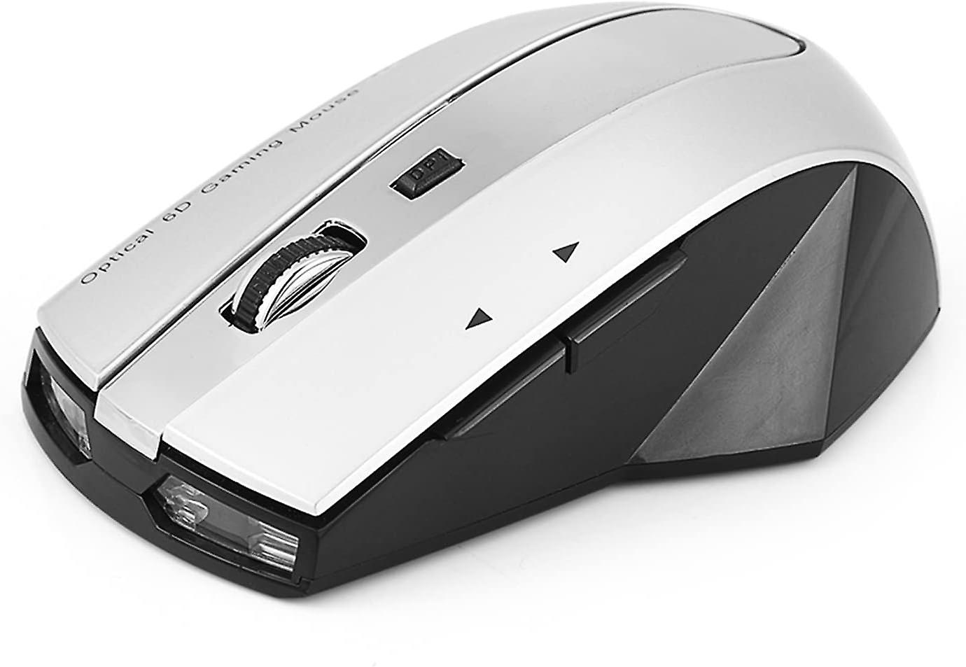 Wireless Mouse Rechargeable, 2.4GHz Rechargeable Wireless Optical Mouse 6 Buttons Adjustable DPI Gam