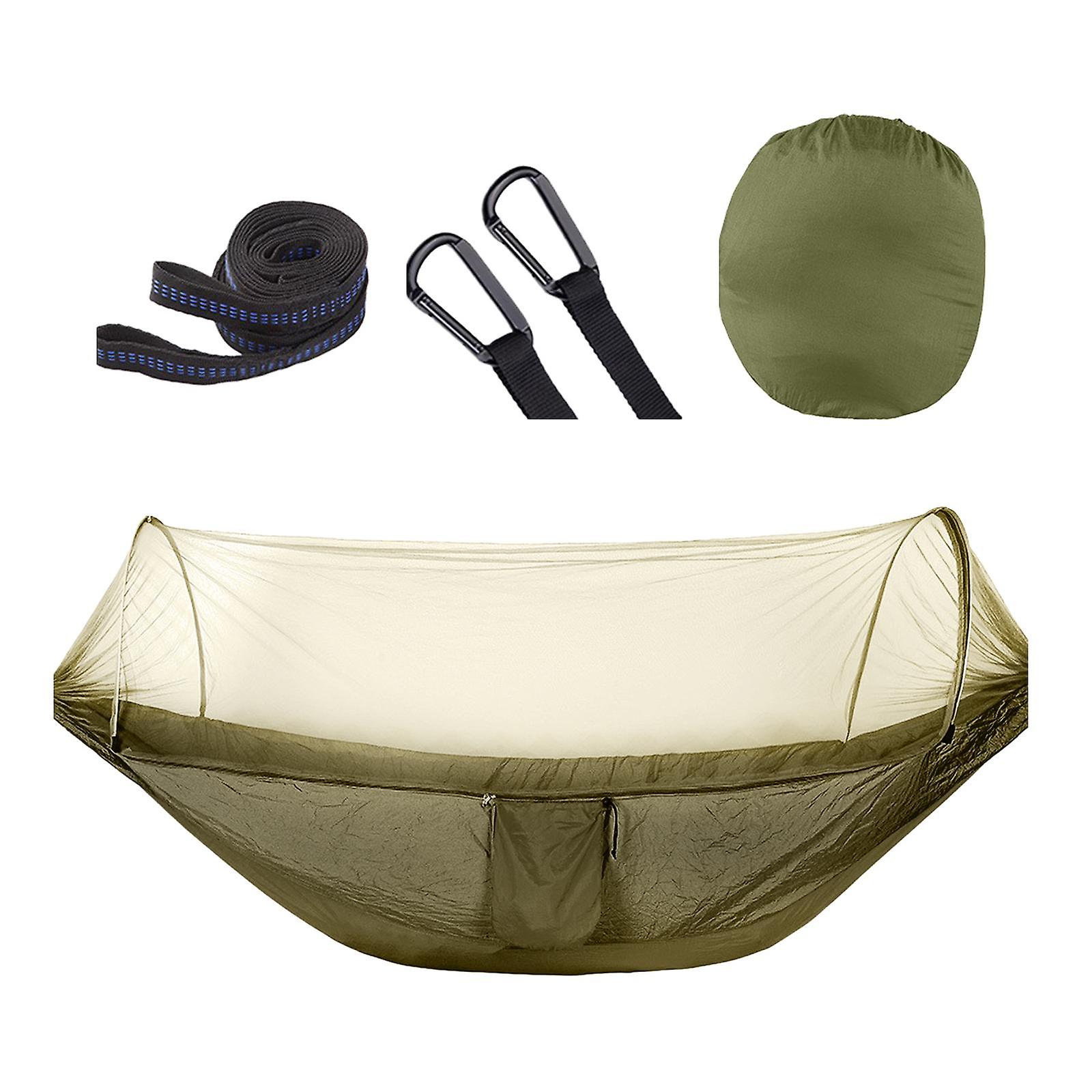 Camping Hammock with Mosquito Net Hanging Bed Beach Folding Hammock Portable Orange Gray