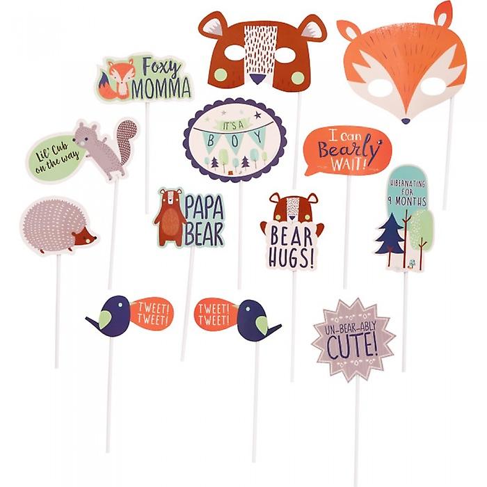 Amscan Bear ly Wait Baby Shower Photobooth Props (Pack of 13)