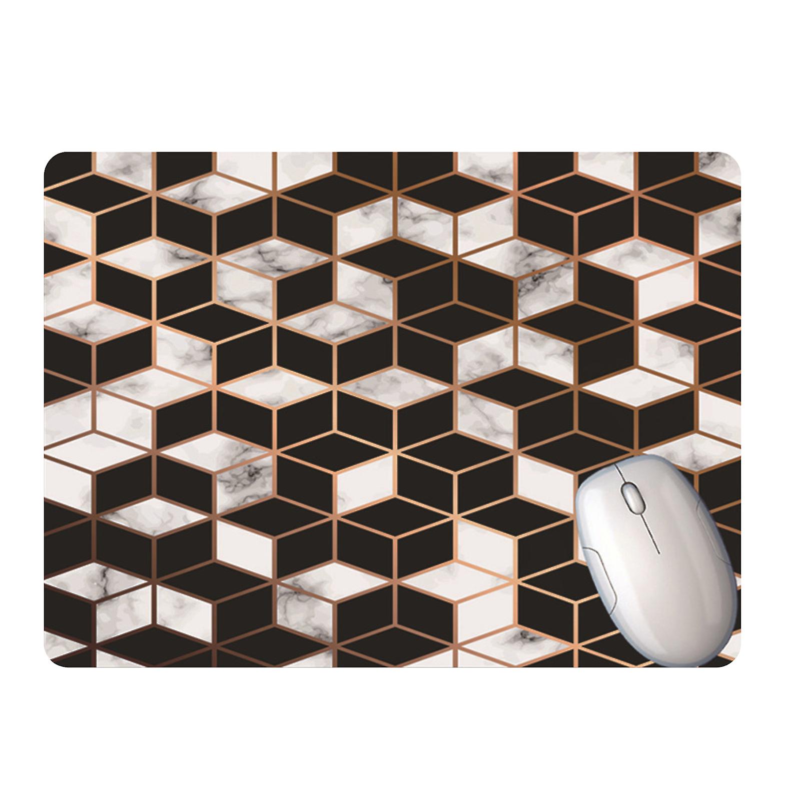 Mouse Pad Soft Rubber Non-slip Marble Stripe Block Desk Mouse Mat Wrist Rest for Office