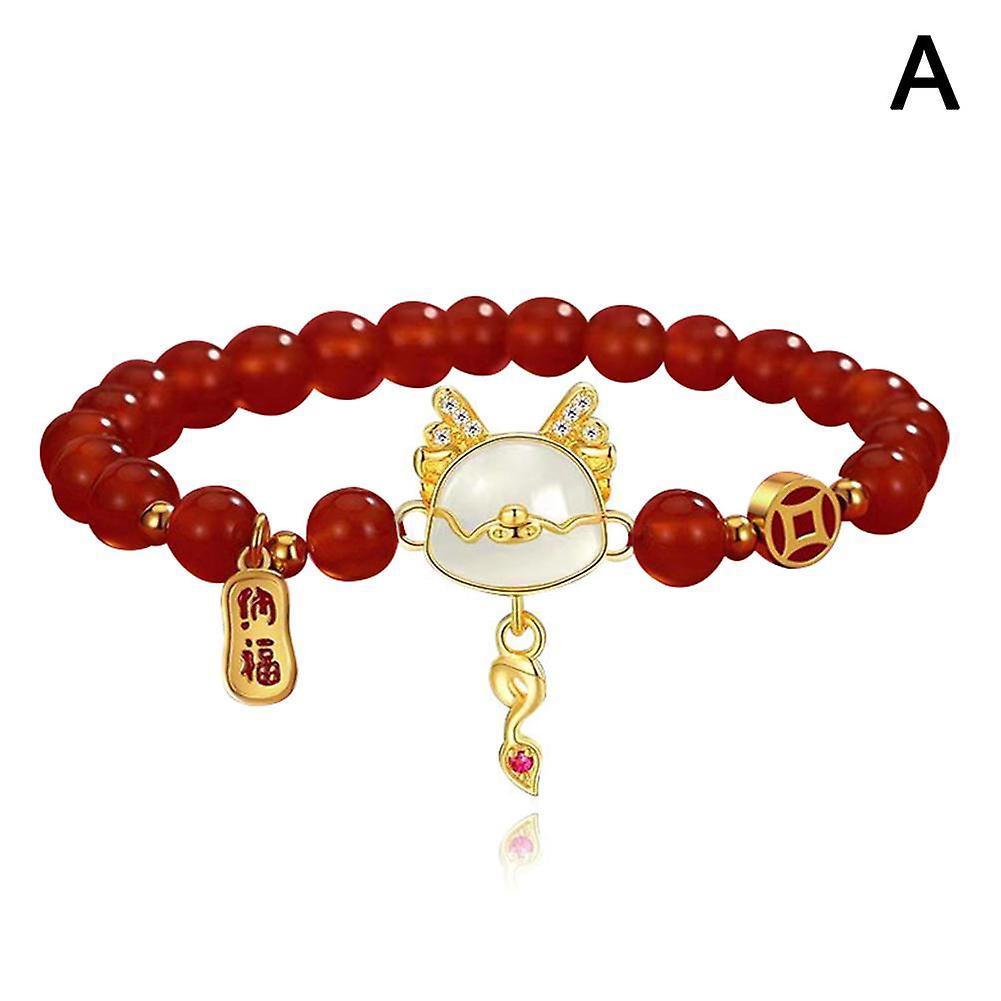 チャイニーズスタイルかわいいドラゴンスタイルビーズブレスレットバングルレディースパーティーギフト