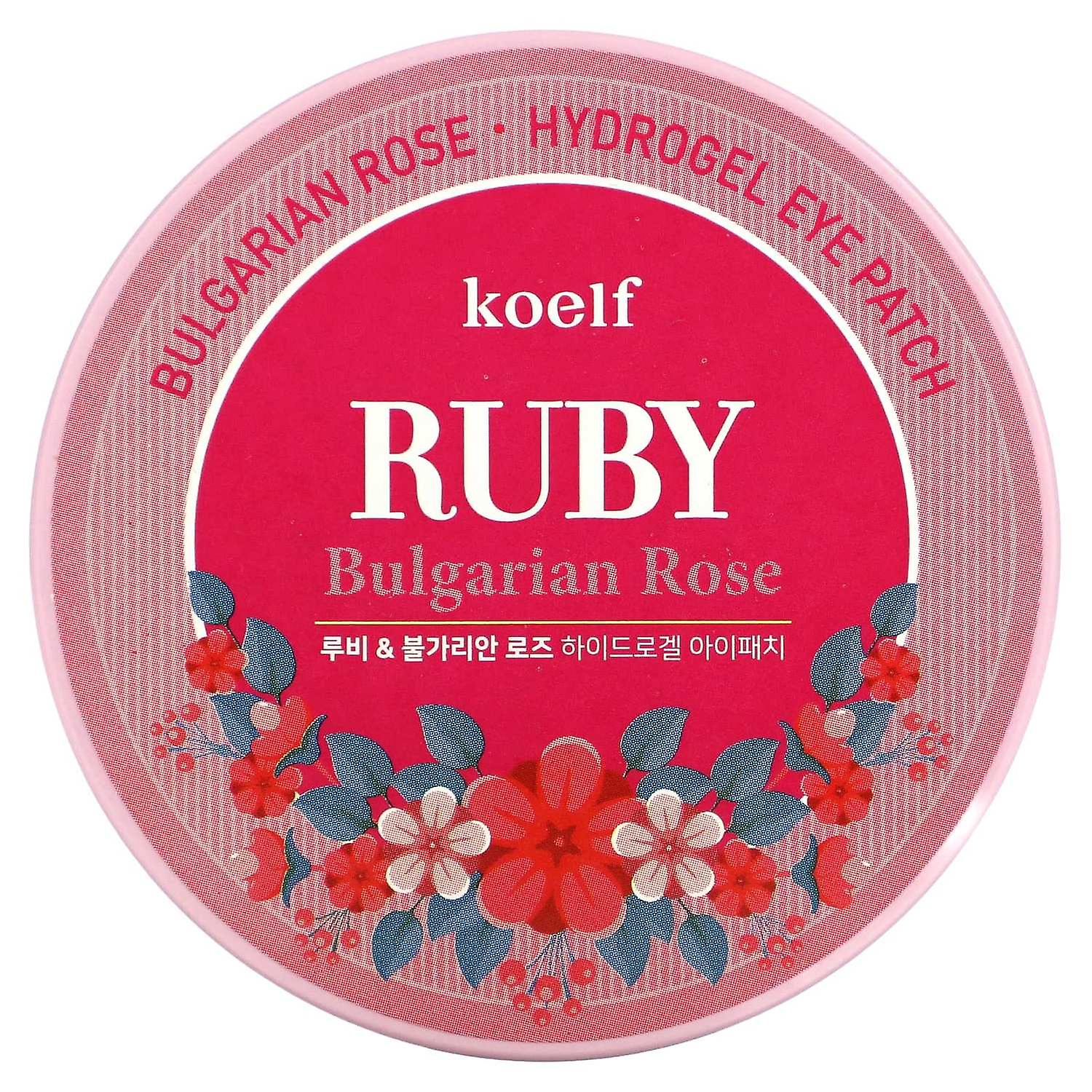 Koelf, Ruby Bulgarian Rose Hydrogel Eye Patch, 60 Patches