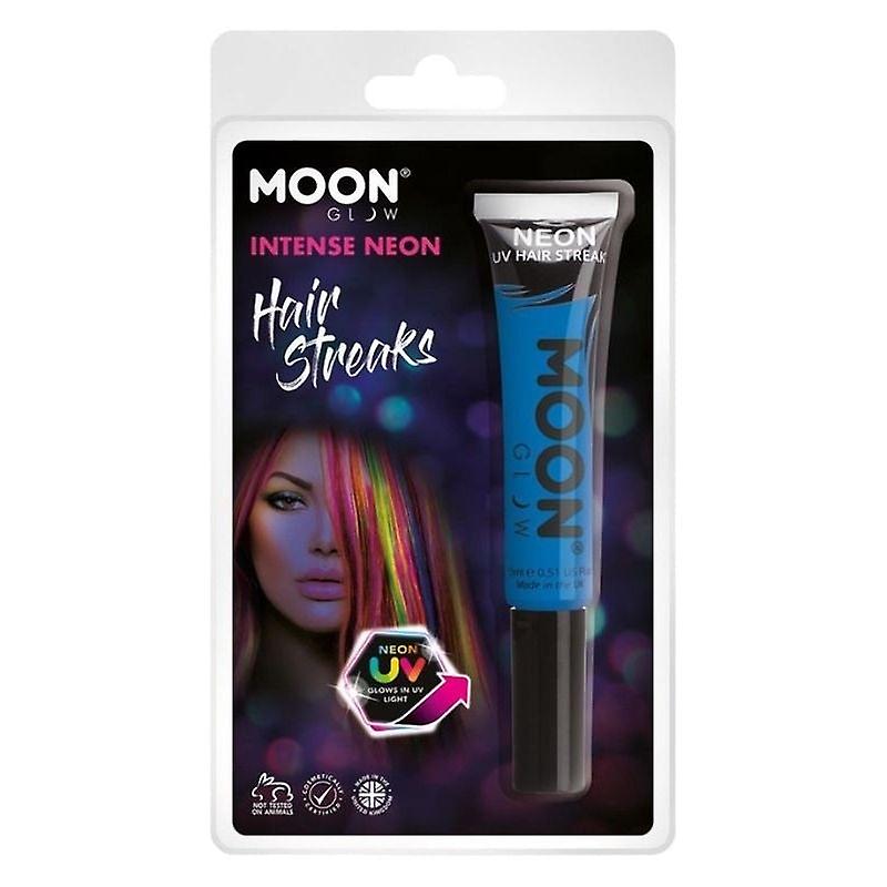 Moon Glow Intenso Neón Uv Rayas de Pelo Azul