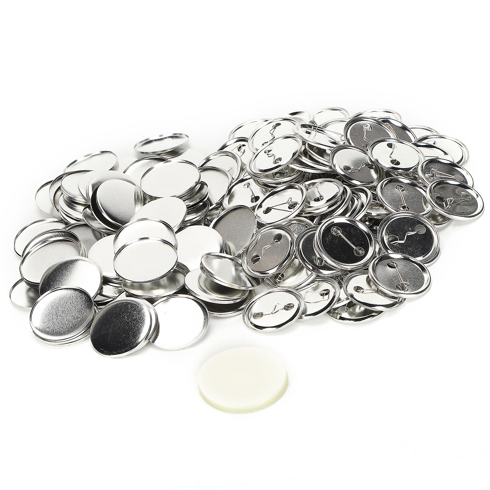 100pcs Blank Pin Button 44mm/1.7in Round Safety Badge Emblem Medal Parts Supplies for DIY Handicraft Gifts Souvenirs
