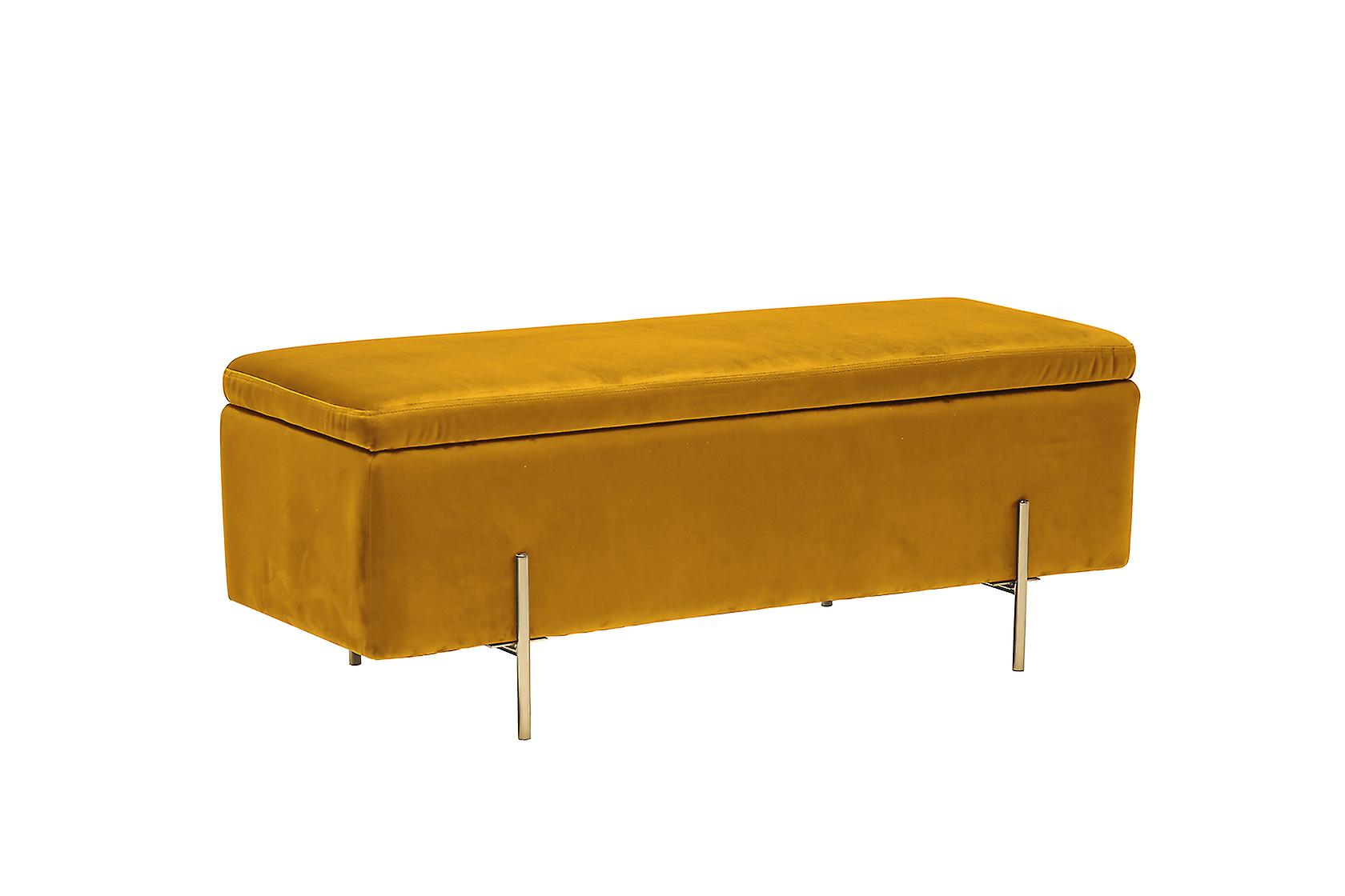 Lerny Storage Ottoman Mustard