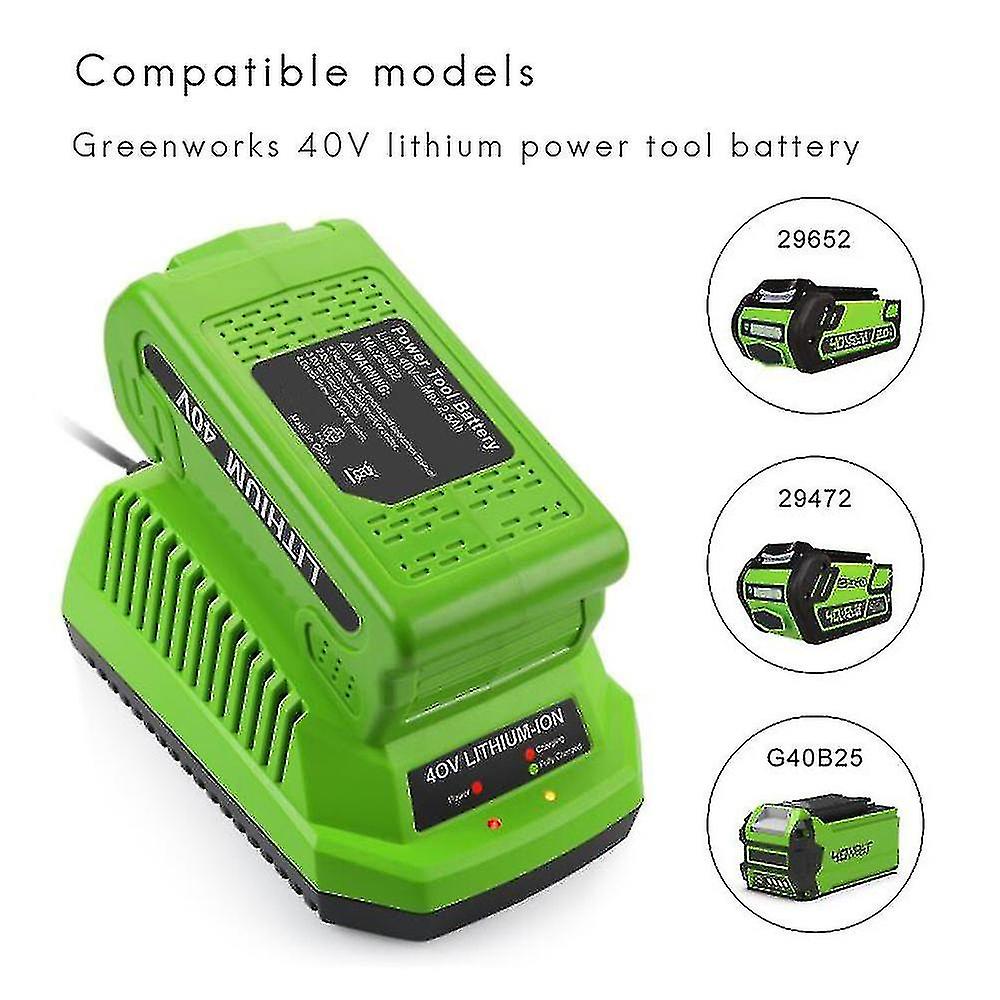 Chargeur de Batterie au Lithium 40V pour GreenWorks 29482 G-MAX Li-Ion