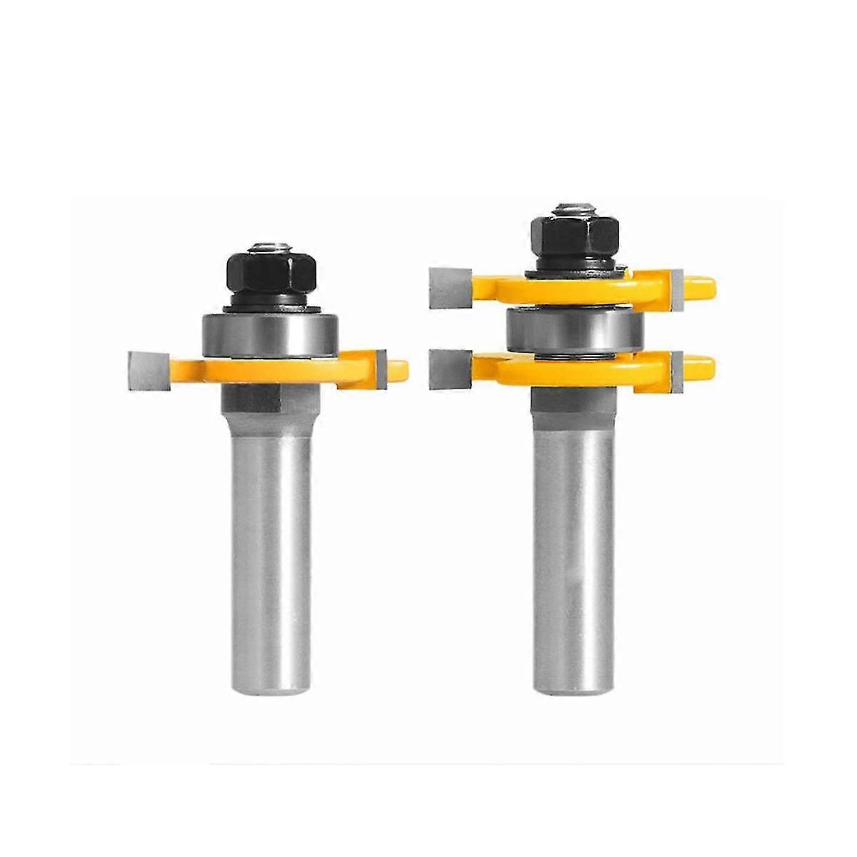 2pcs 12.7mm Joint Assembly Router Bit Set Tongue & Groove T-slot Milling Cutter For Woodwork Cuttin