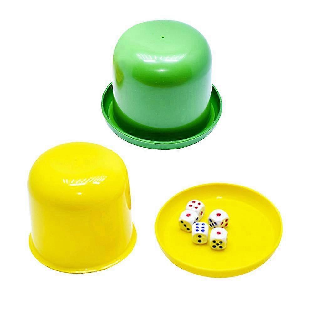 2PCS/Set High Strength Plastic Dice Game Set 5 Dice Included(Random Color)