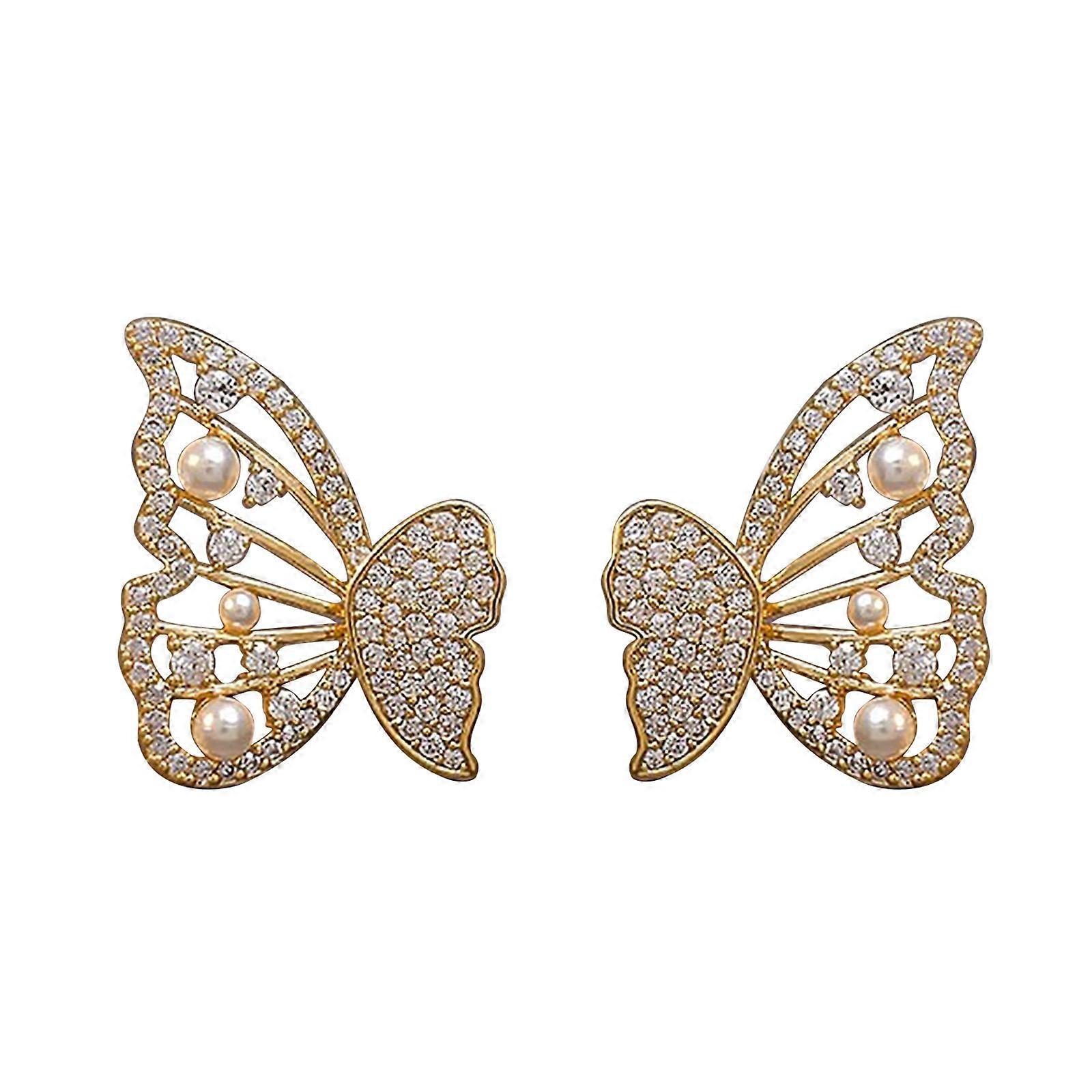 Baroque Pearl White Butterfly Earrings