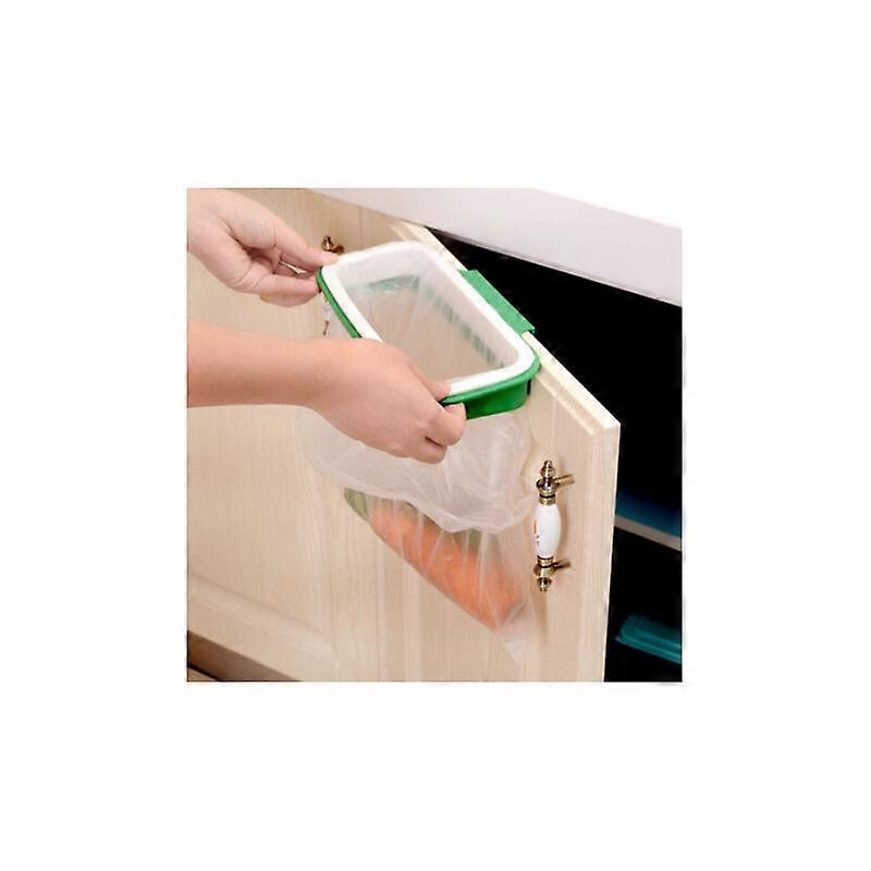 Upgraded Hanging Kitchen Door Back Cabinet Garbage Bag Rack with Anti-fall Buckle Garbage Bag Storage Rack