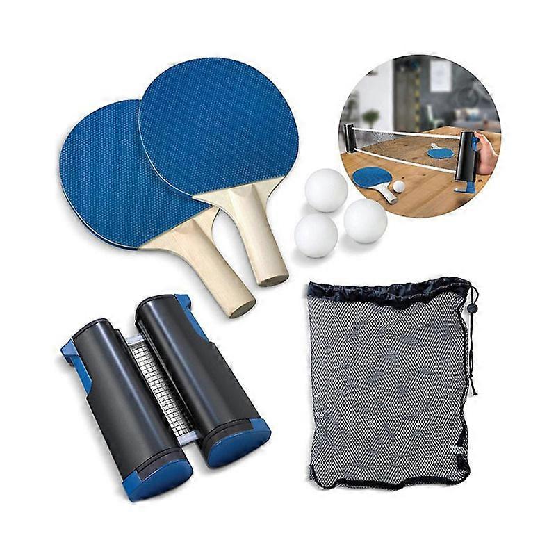 Table Tennis Set with 1 x Net / 2 x Rackets / 3 x Balls, Ping Pong Sports Trainning Set Equipment Simple Portable