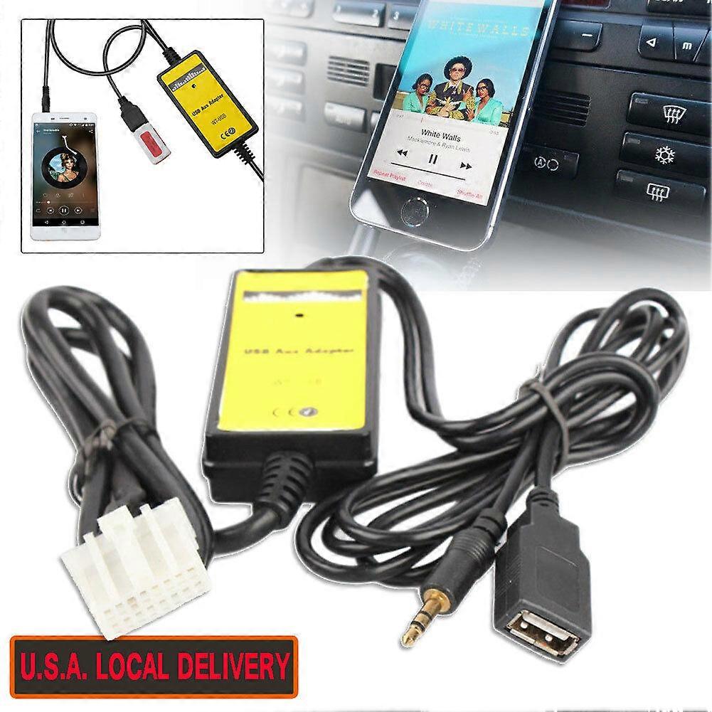Car USB In Adapter Cable Audio MP3 Player Interface AUX Data Changer for Mazda