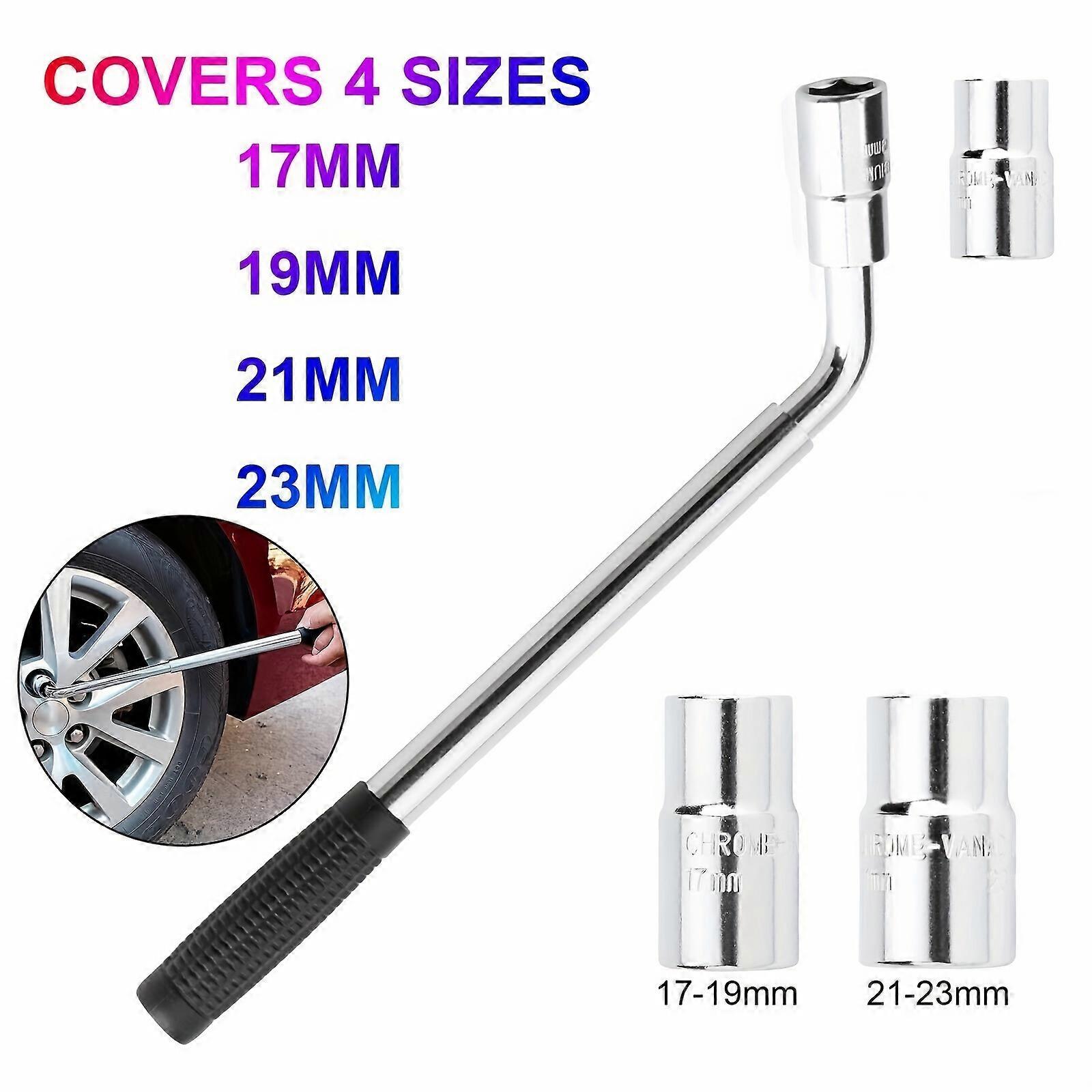 3pcs Extending Telescoping Lug Nut Wrench, Extendable Power Wheel Wrench Brace, With 17 19 21 23mm Size, Chrome Vanadium Socket For Car Van Brace Tire