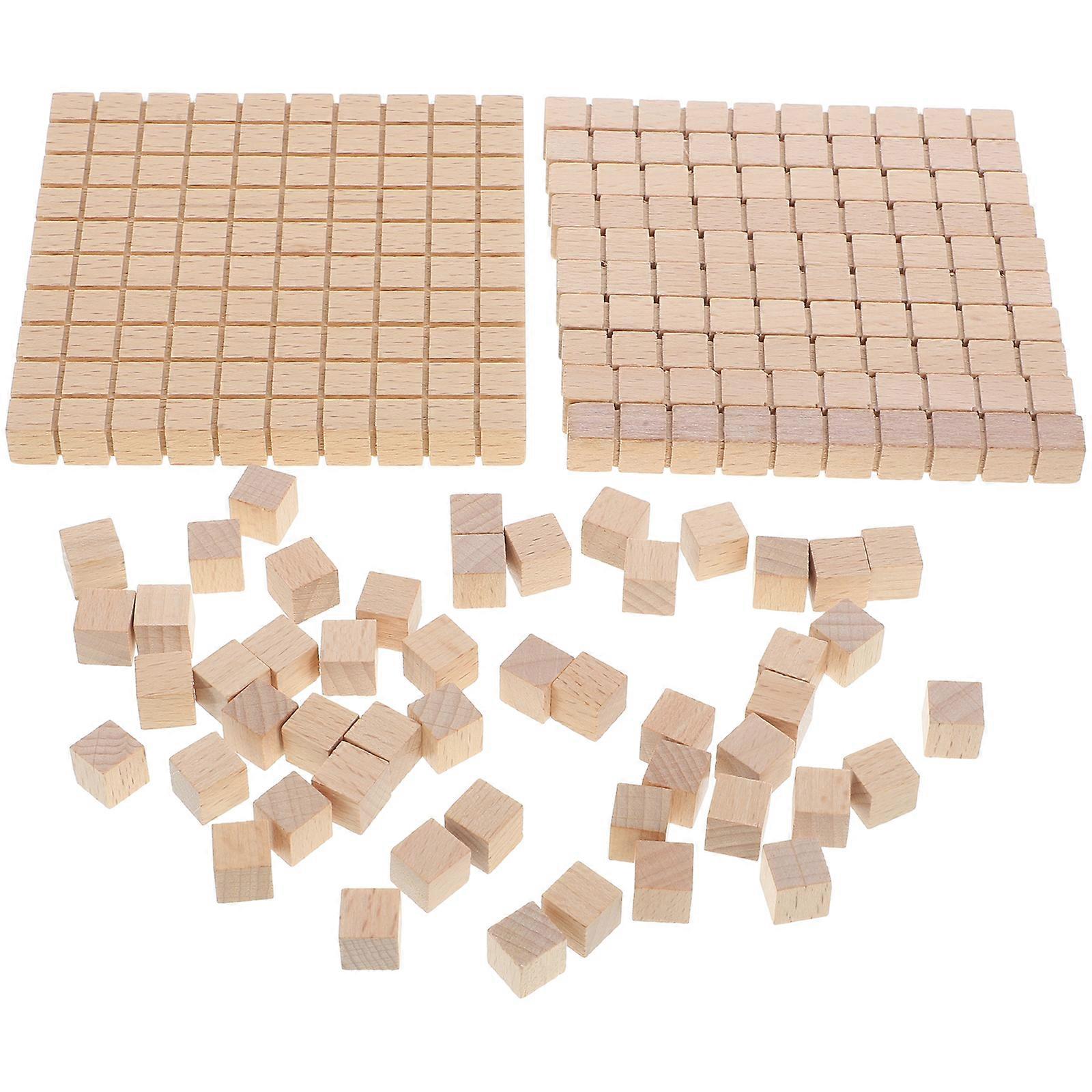 61pcs Learning Math Blocks Math Cubes Wood Math Cubes Math Manipulatives Math Count Block