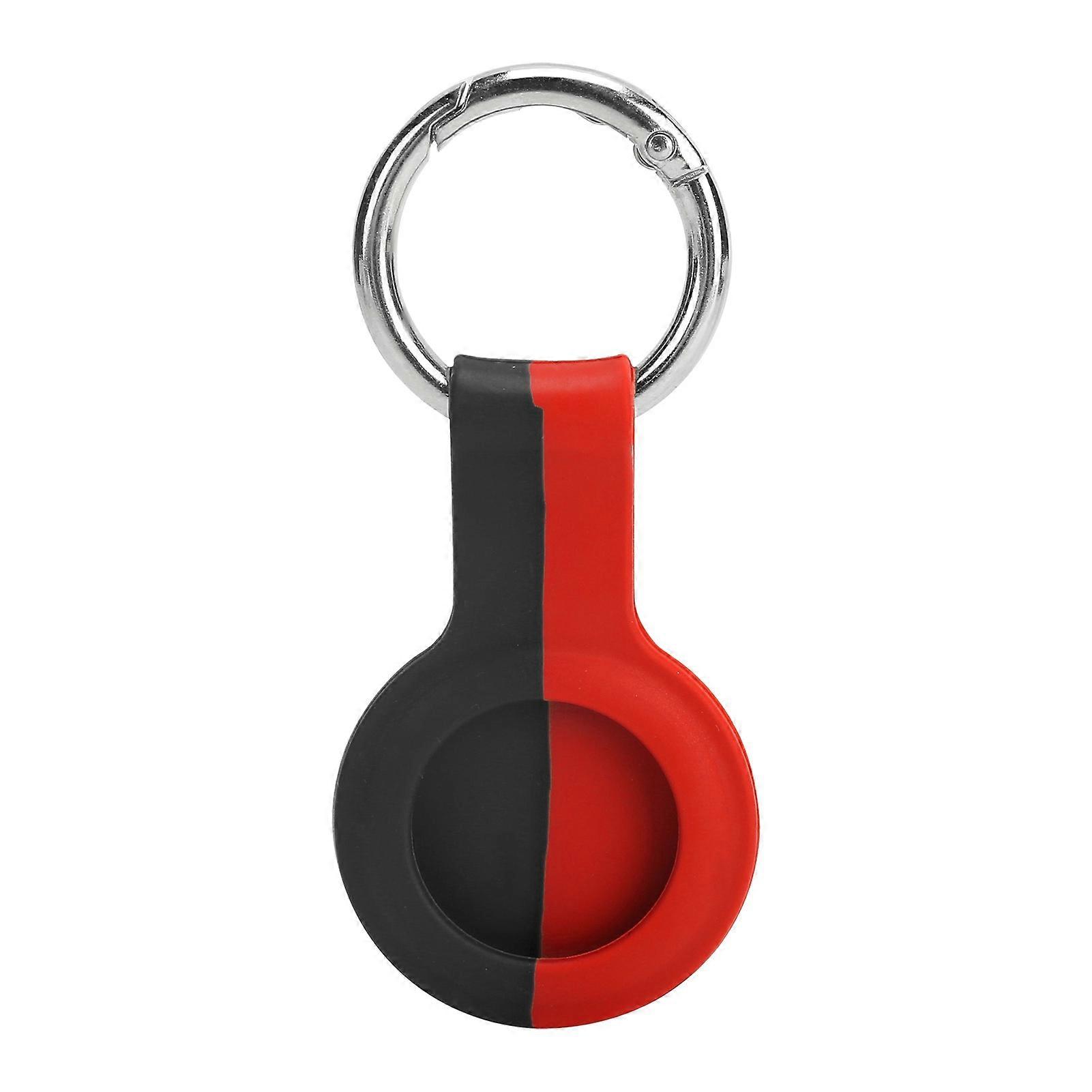 Dual Color Silicone Protective Cover Case With Metal Buckle Compatible For Ios Locatorred+blue