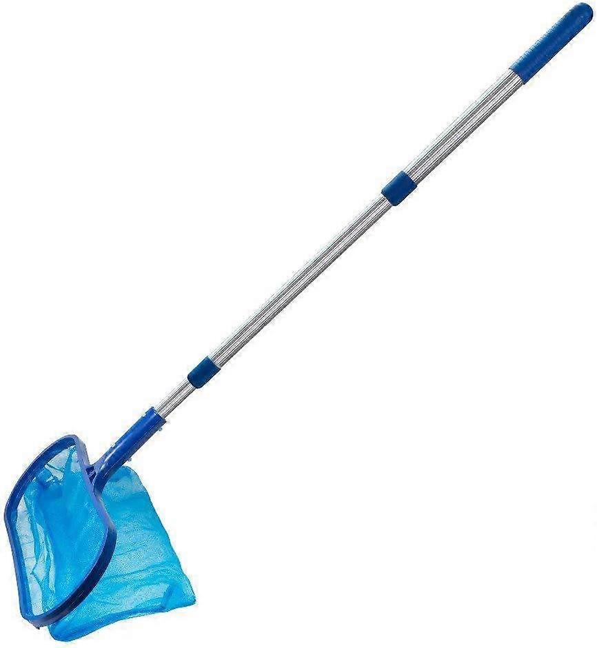 Deep Skimmer Net with 17"-40" Telescopic Pole Leaf Skimmer Fine Mesh Net Rake Net for Cleaning Above Ground Inground Pool Hot Tub Spa Pond (with Pole)