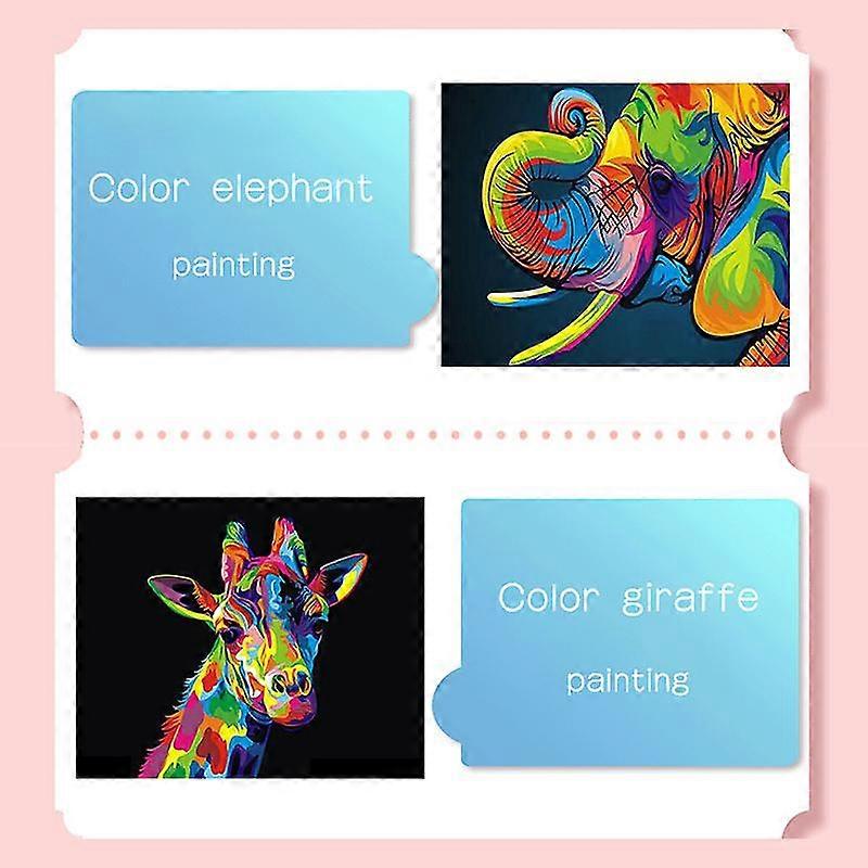 Diy Paints by Numbers الحيوانات 50x40cm صور زيتية لوحة بالأرقام تعيين التلوين حسب الأرقام
