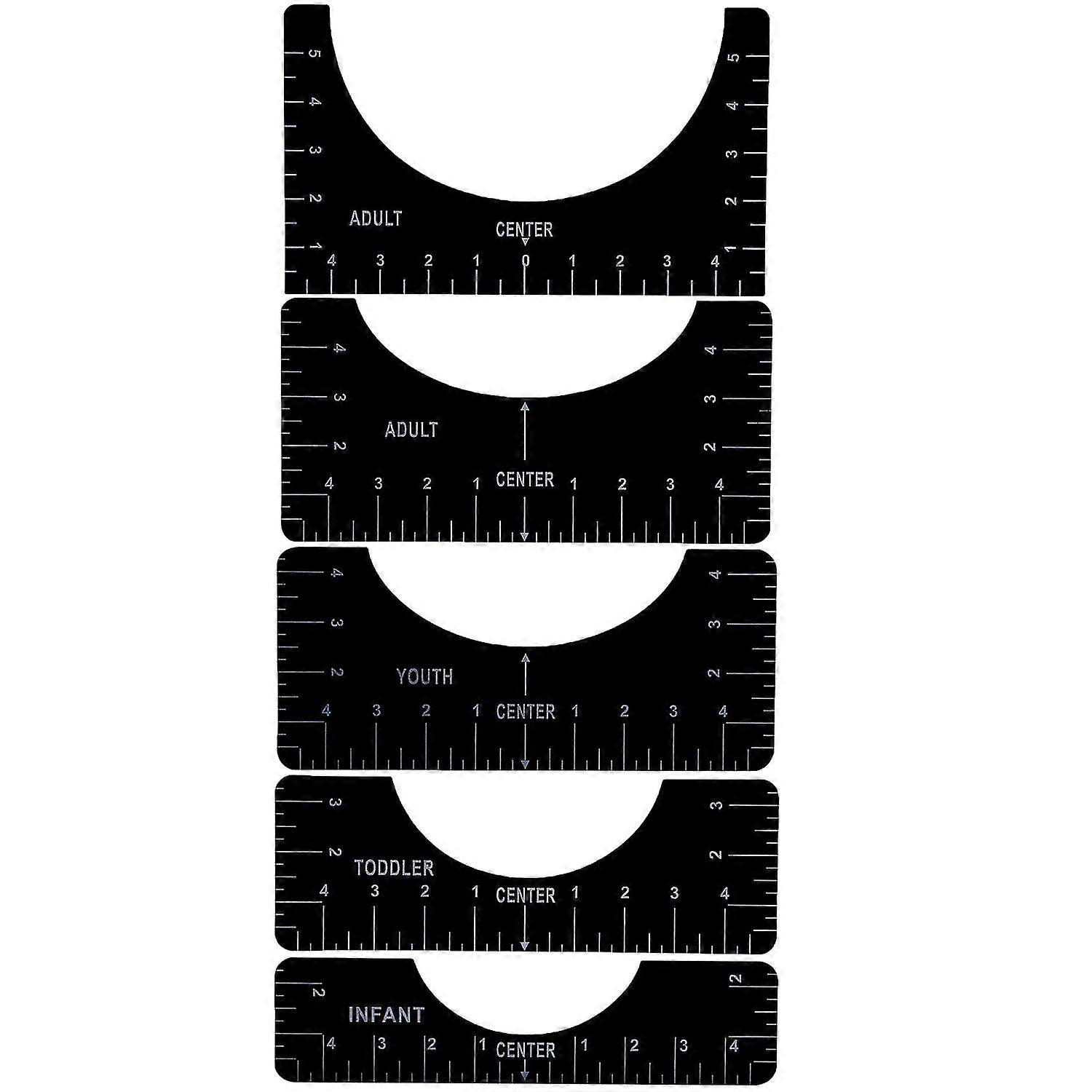 5 Pieces PVC T-Shirt Ruler Guide to Center Set for Sublimation, T Shirt Alignment Tool with Clothin