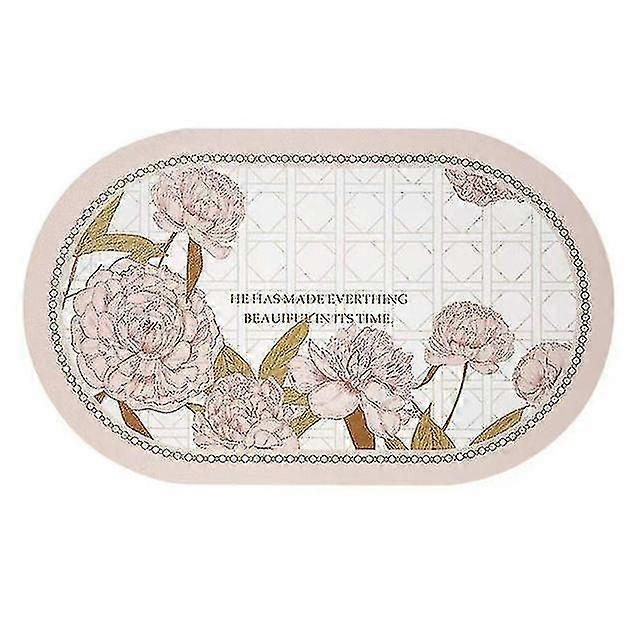 2pcs Ovale En Cuir Set De Table Rose Fleur Tapis Imperméable Imperméable Anti-huile Sets De Table Plaque D’isolation Thermique