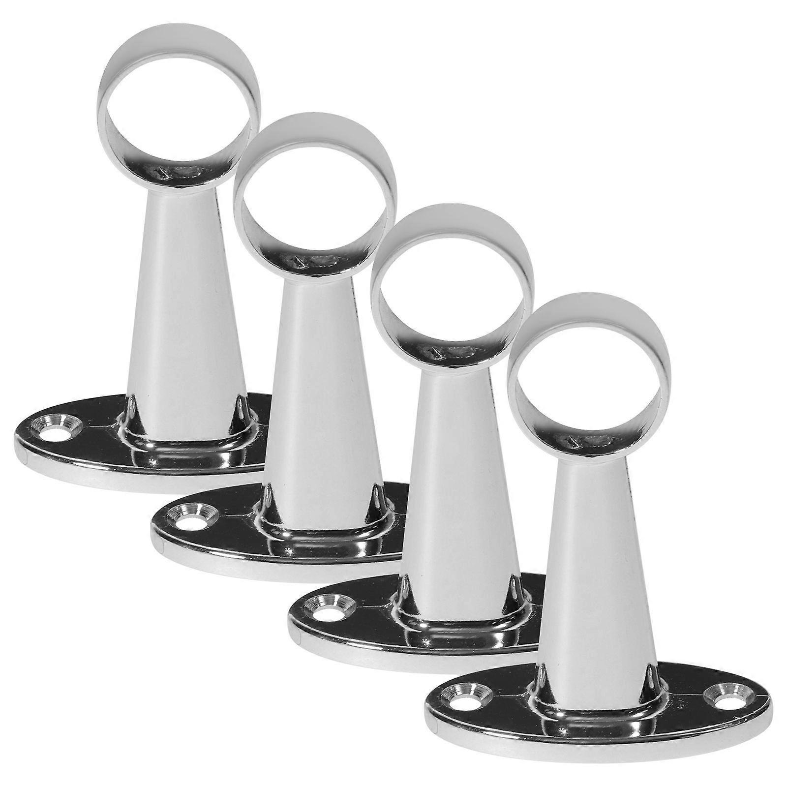 4pcs Closet Rod Holder Wardrobe Pipe Bracket Shower Curtain Pipe Fitting