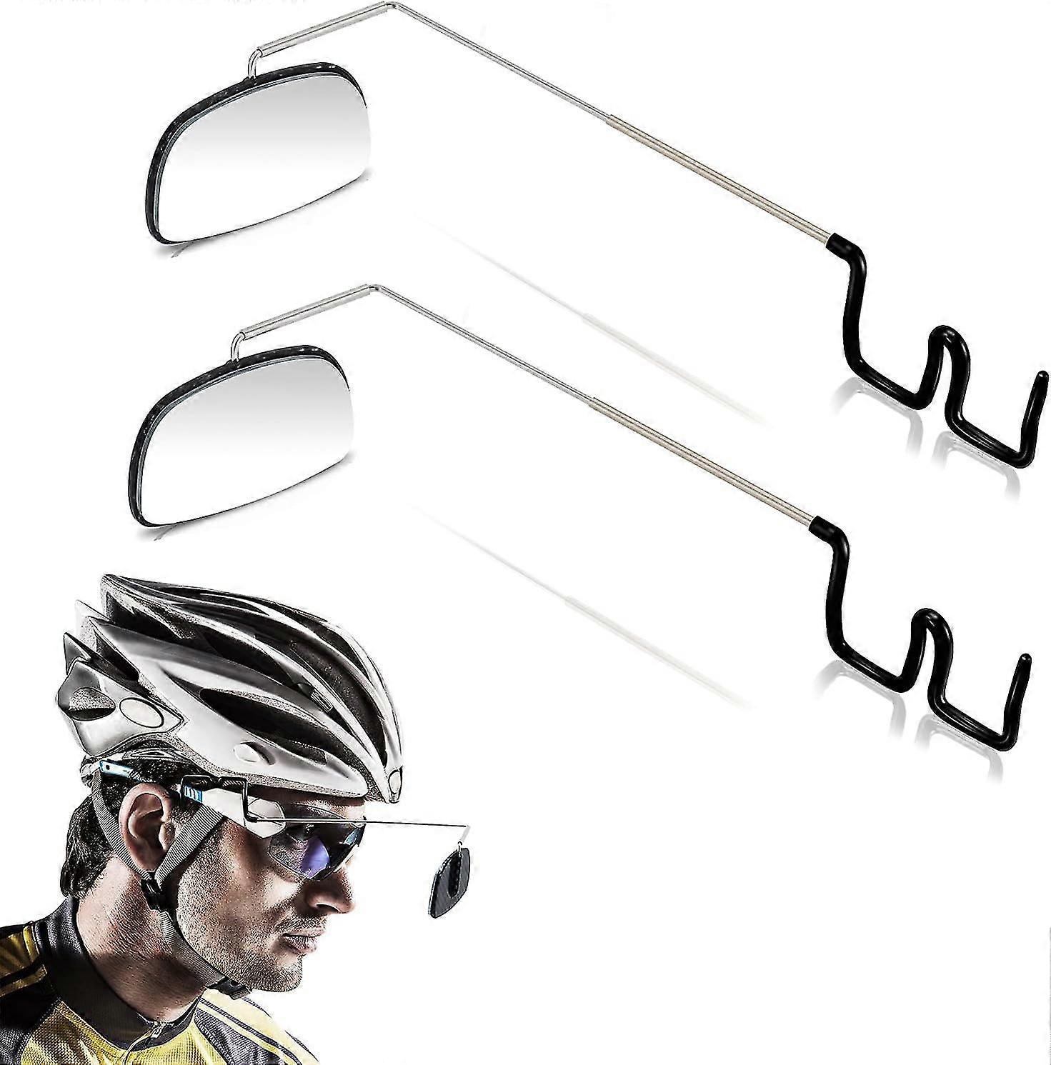 2-Pack Cycling Glasses Mirror with 360 Degree Adjustable Rear View Wide Angle Mirror