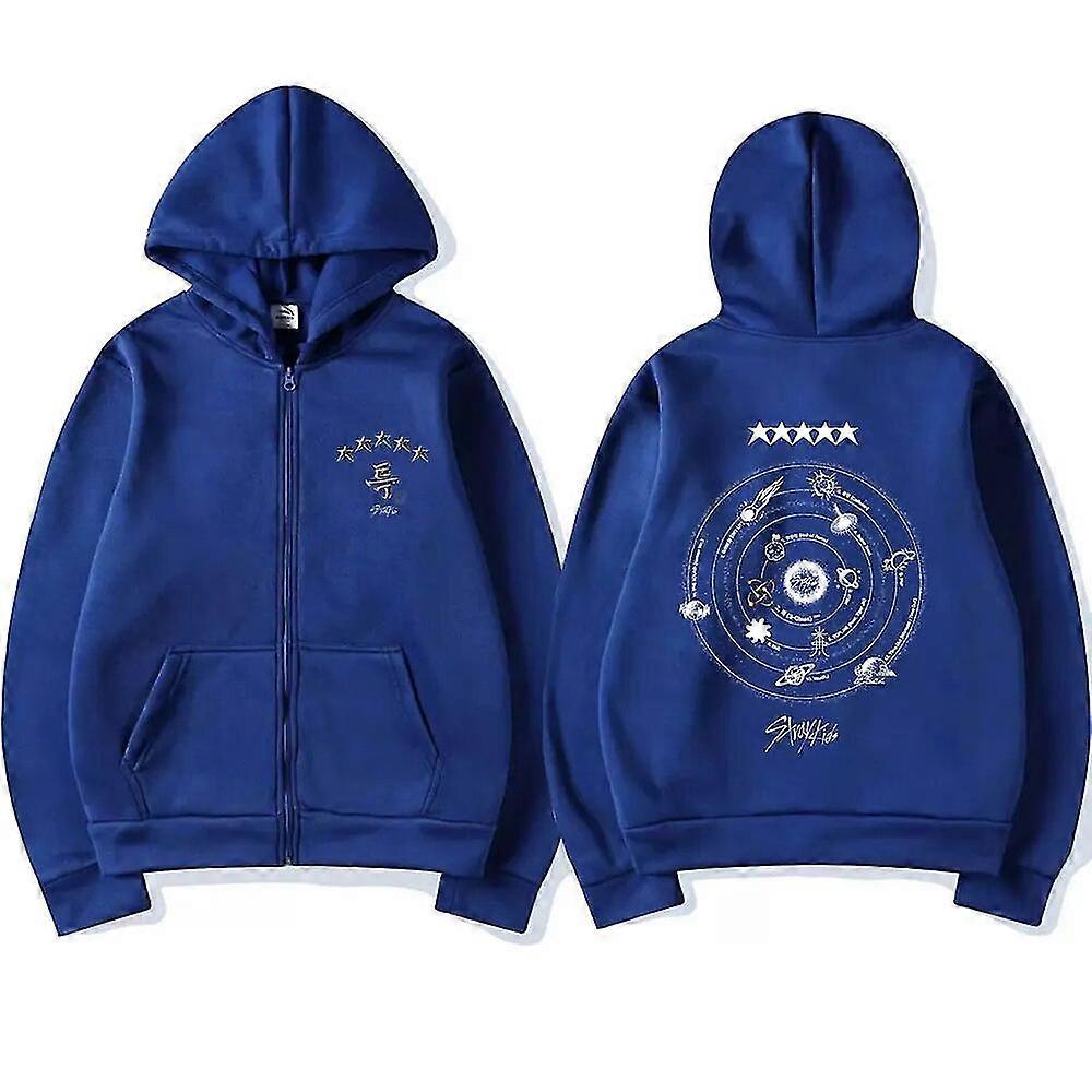 Korean Stray Kids 5 Star Art Music Album Zipper Hoodie Men Women