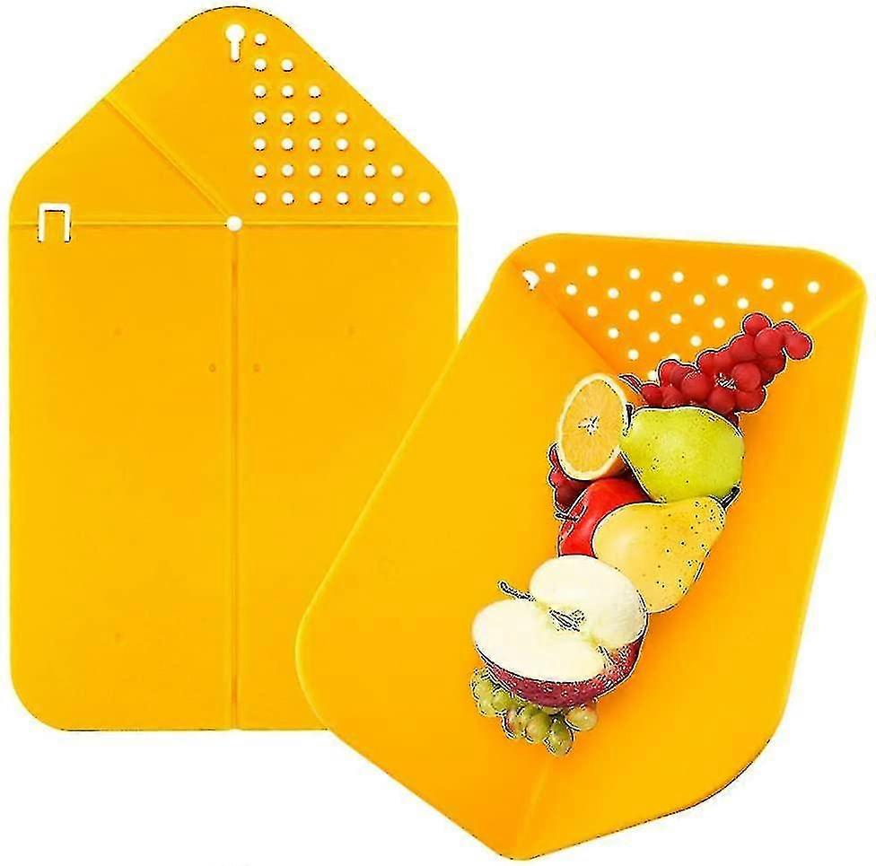 2 Pieces Folding Chopping Boards, Plastic Chopping Board With Drainage Function