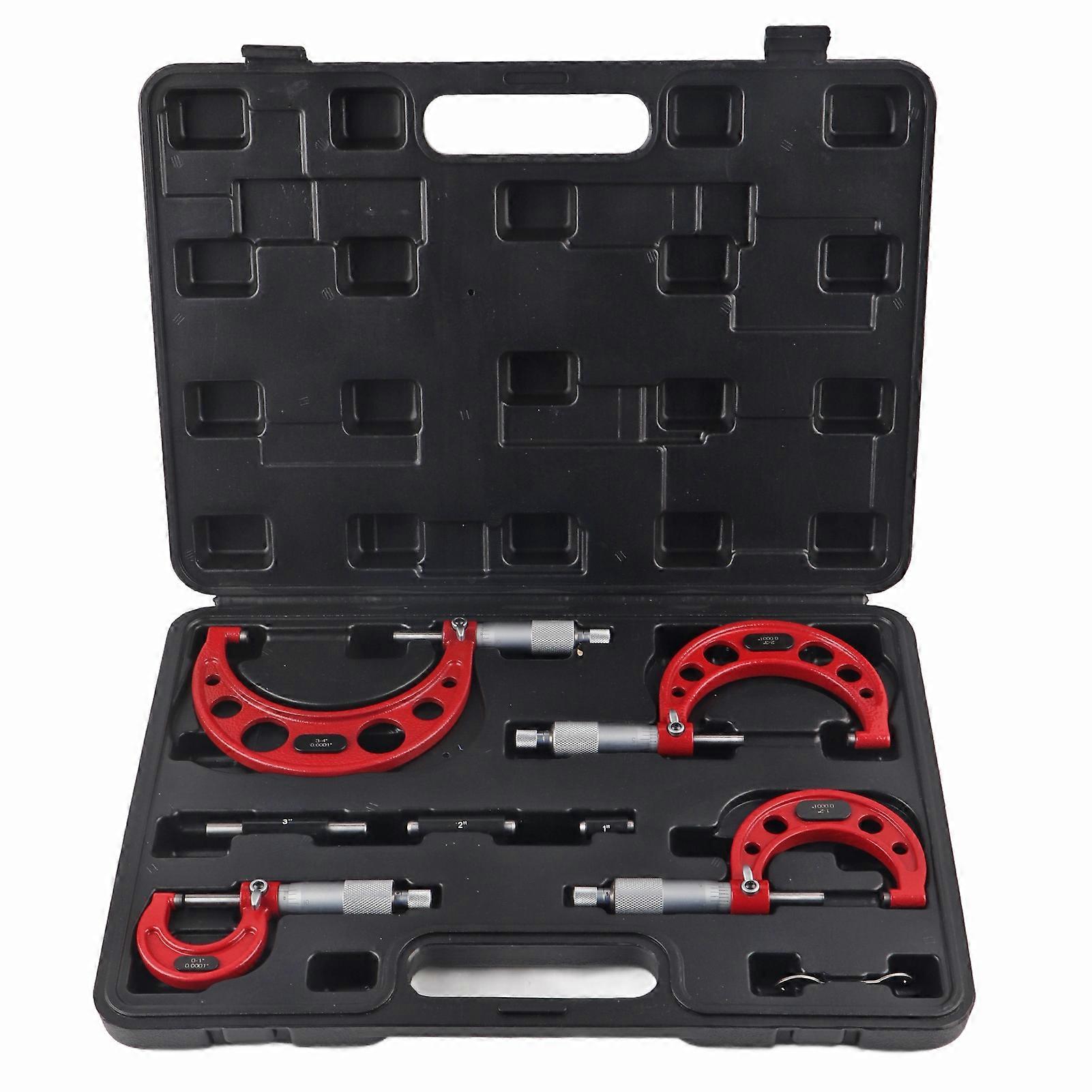 4Pcs Outside Micrometer 0.0001in Outsides Accuracy Machinist Tool for Measuring Diameter 0?4in