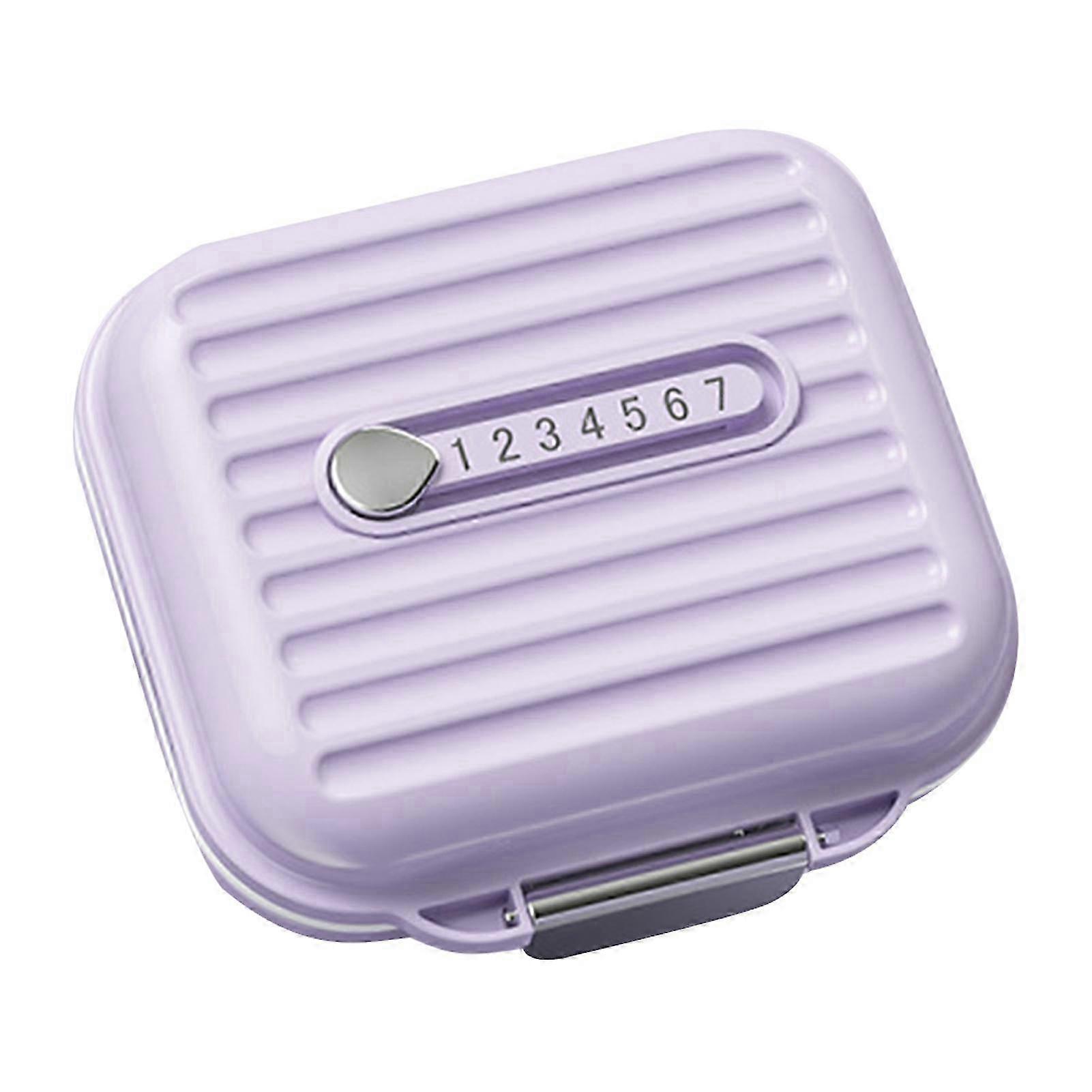 Weekly Compartmented Pill Box with Transparent Lid 7 Compartments Lock Design Dustproof Moisture-proof Outdoor Travel Compact Pill Holder Pill Contain