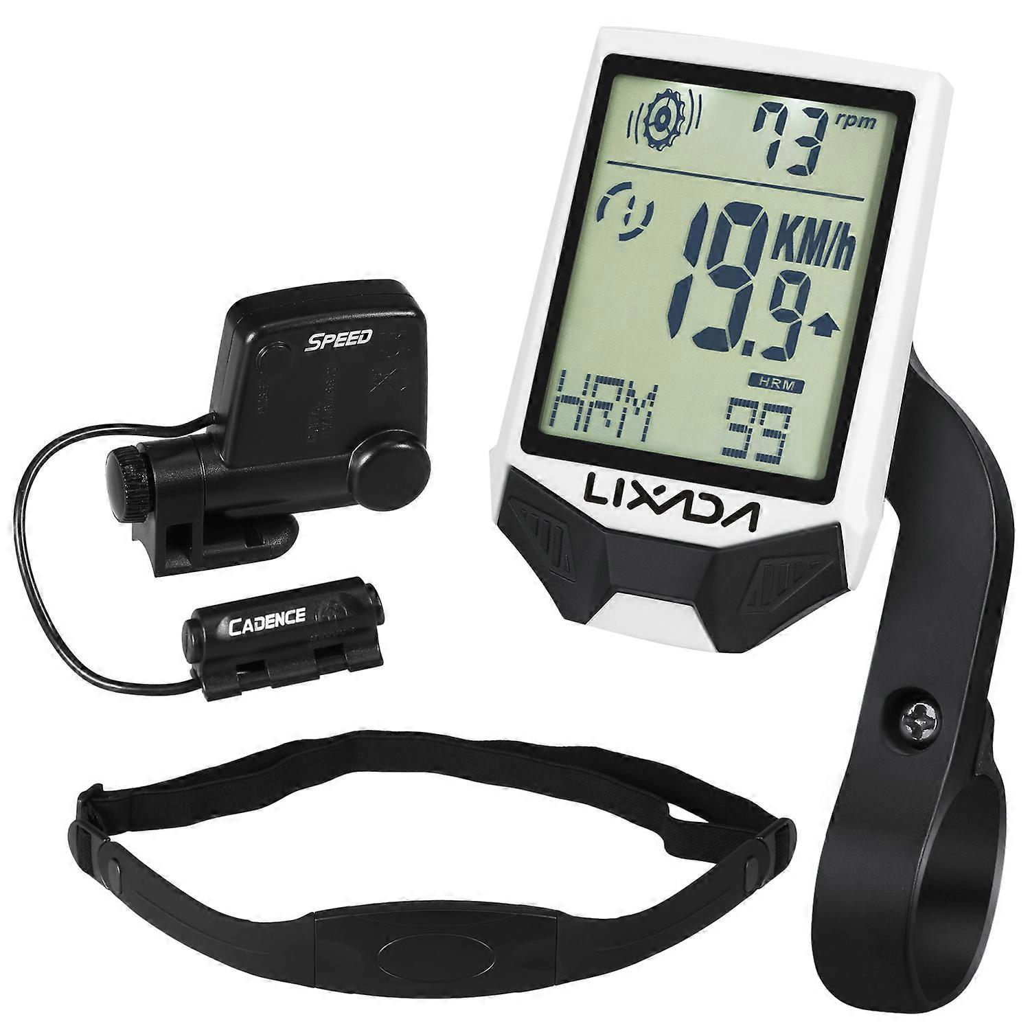 Cycling Wireless Computer with Heart Rate Sensor Multifunctional Rainproof Cycling Computer with Backlight LCD