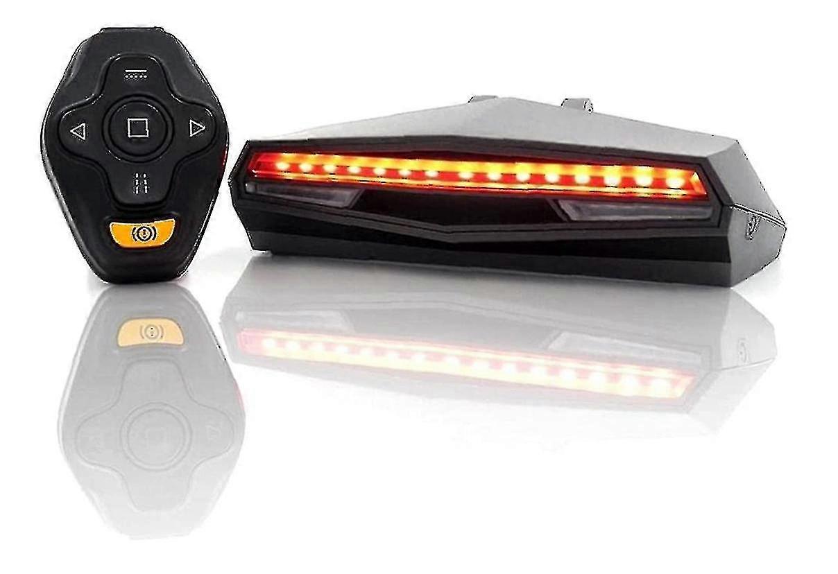 ステアリングテールライトX5自転車テールライトターンシグナル付きワイヤレスリモコン防水自転車テールライト-USB充電式マウンテンバイクテールリー