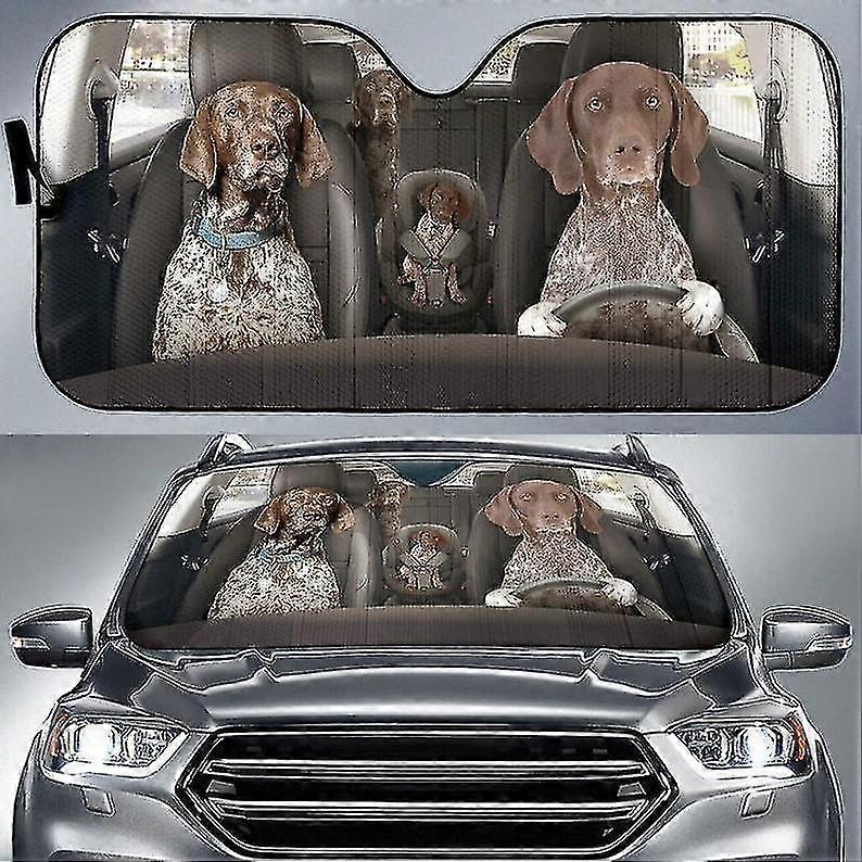 Exquisite German Shorthaired Pointer Auto Sun Shade 56 Personalized Sunshade, Windshield Sunshade, Custom Animal Pattern Sunshade