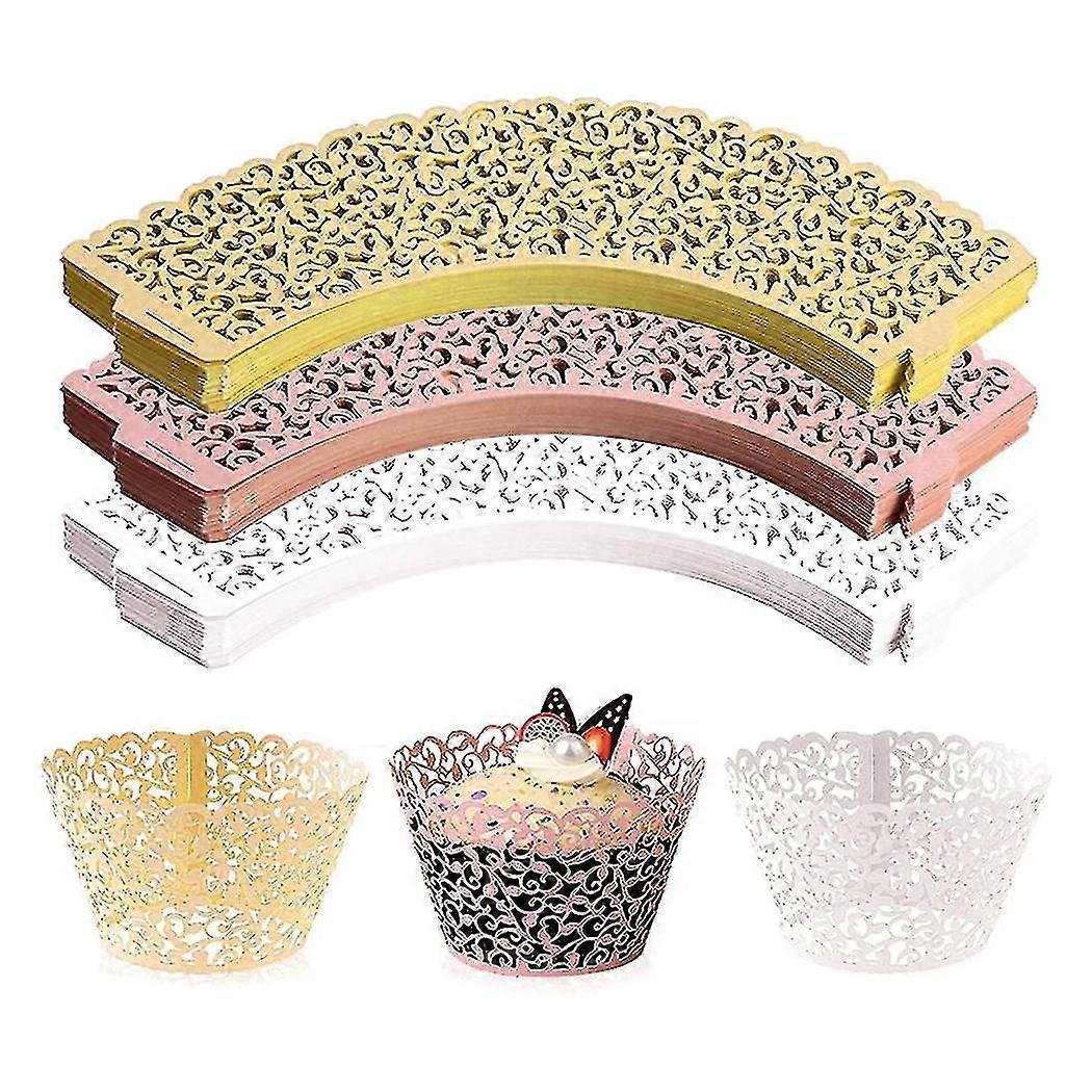 150pcs White Cupcake Wrappers Lace Cupcake Liners Cupcake Papers Cupcake Cups Cases For Wedding Bir