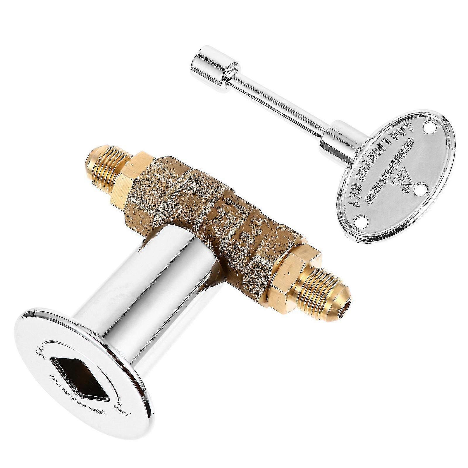 1 Set Gas Pit Shut Off Male Flare With Npt Fitting Flange And Key Kit