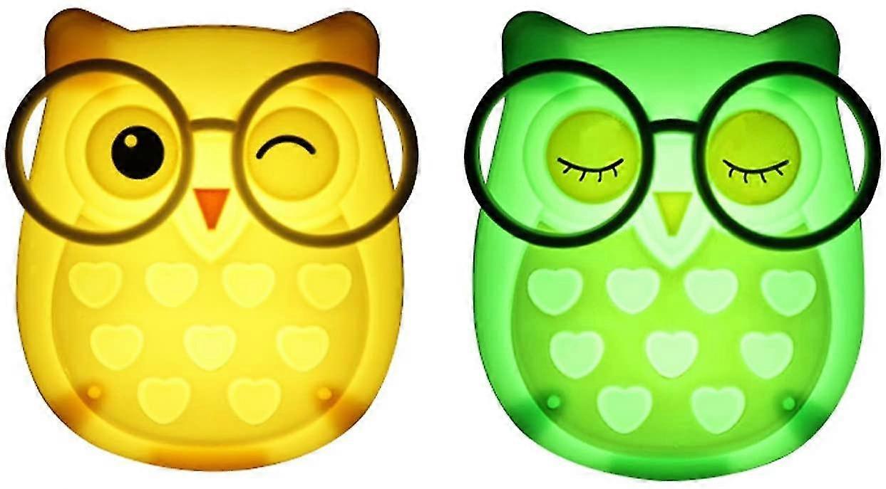 Owl Led Wall Lamp With Automatic Control Induction Function, Suitable For Corridors, Bedrooms (yellow + Green)
