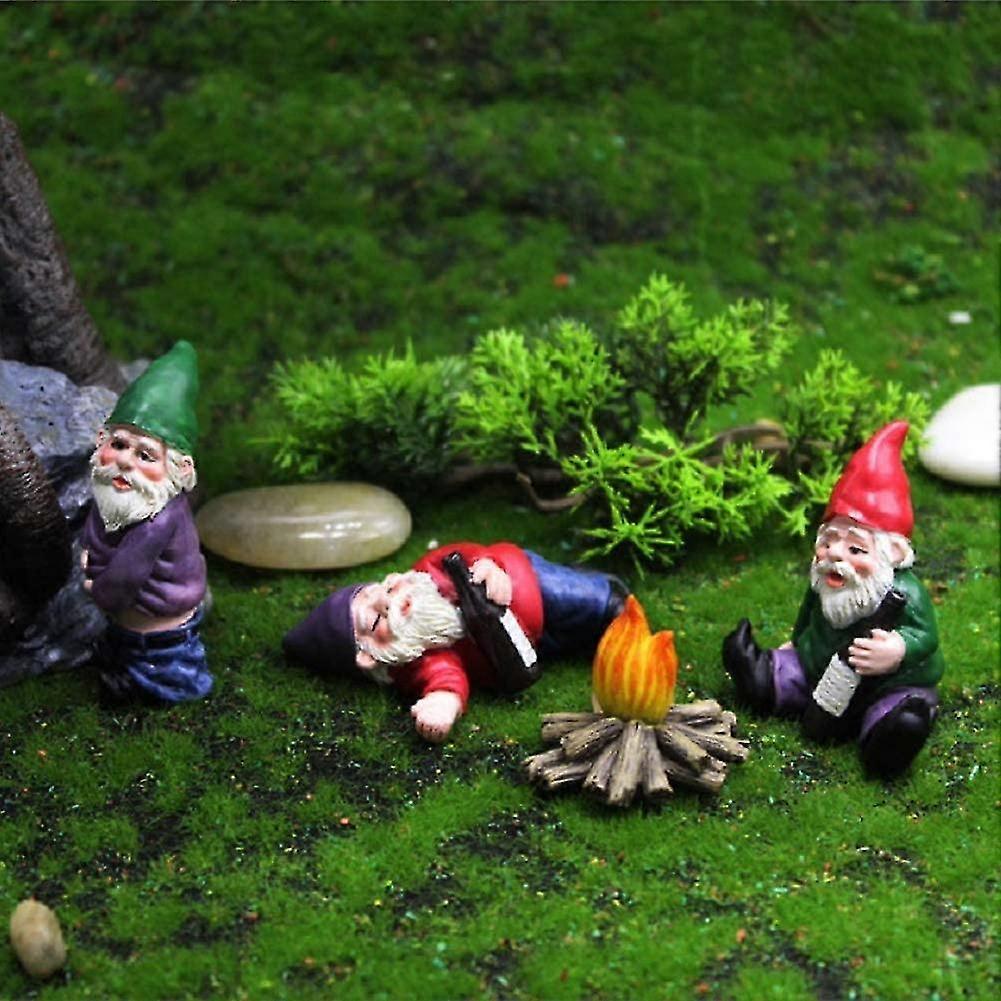 4pcs Drunk Gnomes Dwarf Garden Knomes Decorations Decor Clearance Drunken Figurines