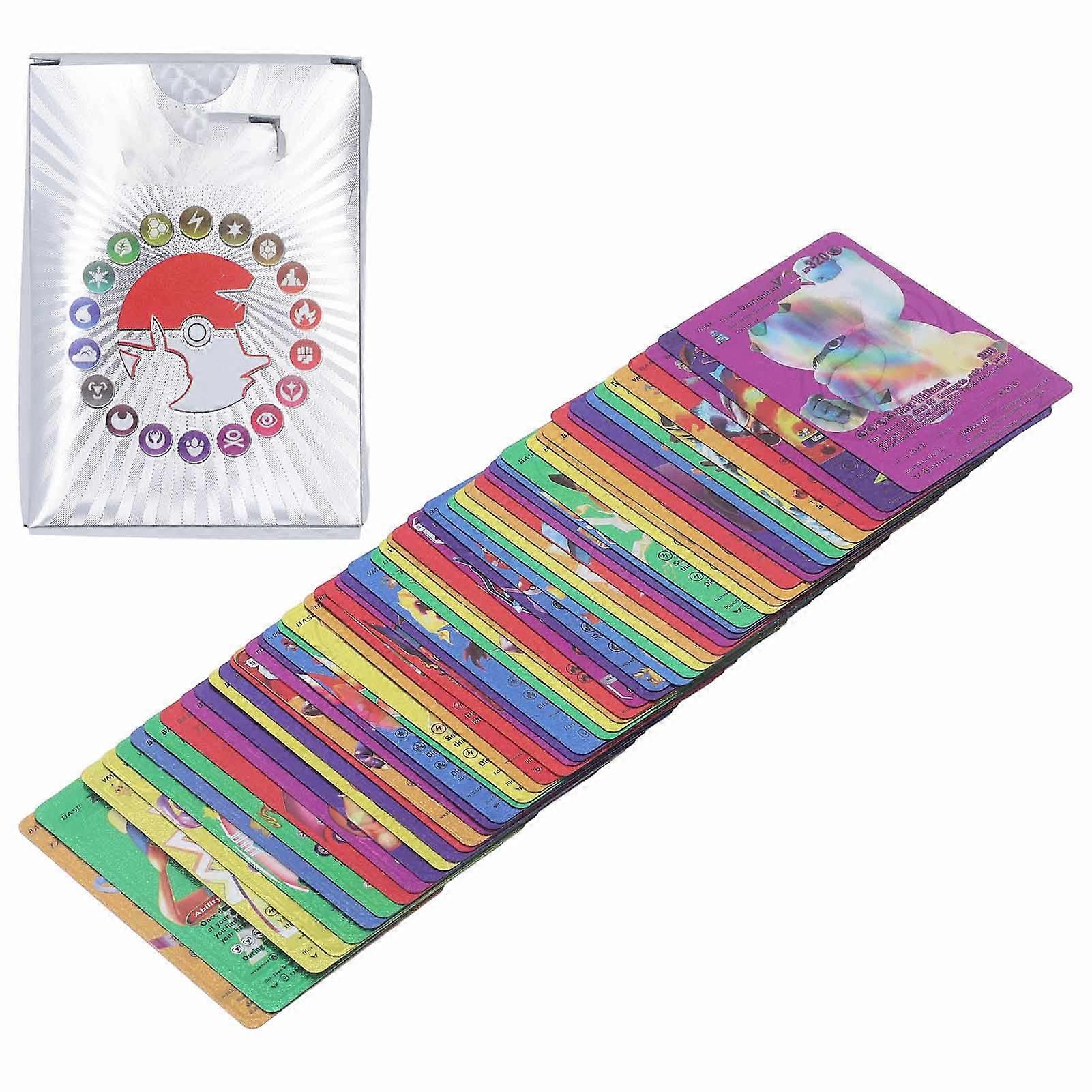 55pcs Anime Character Card Game PVC English Funny Exquisite Cartoon Card Board Game Collection for Kid Adult Silver
