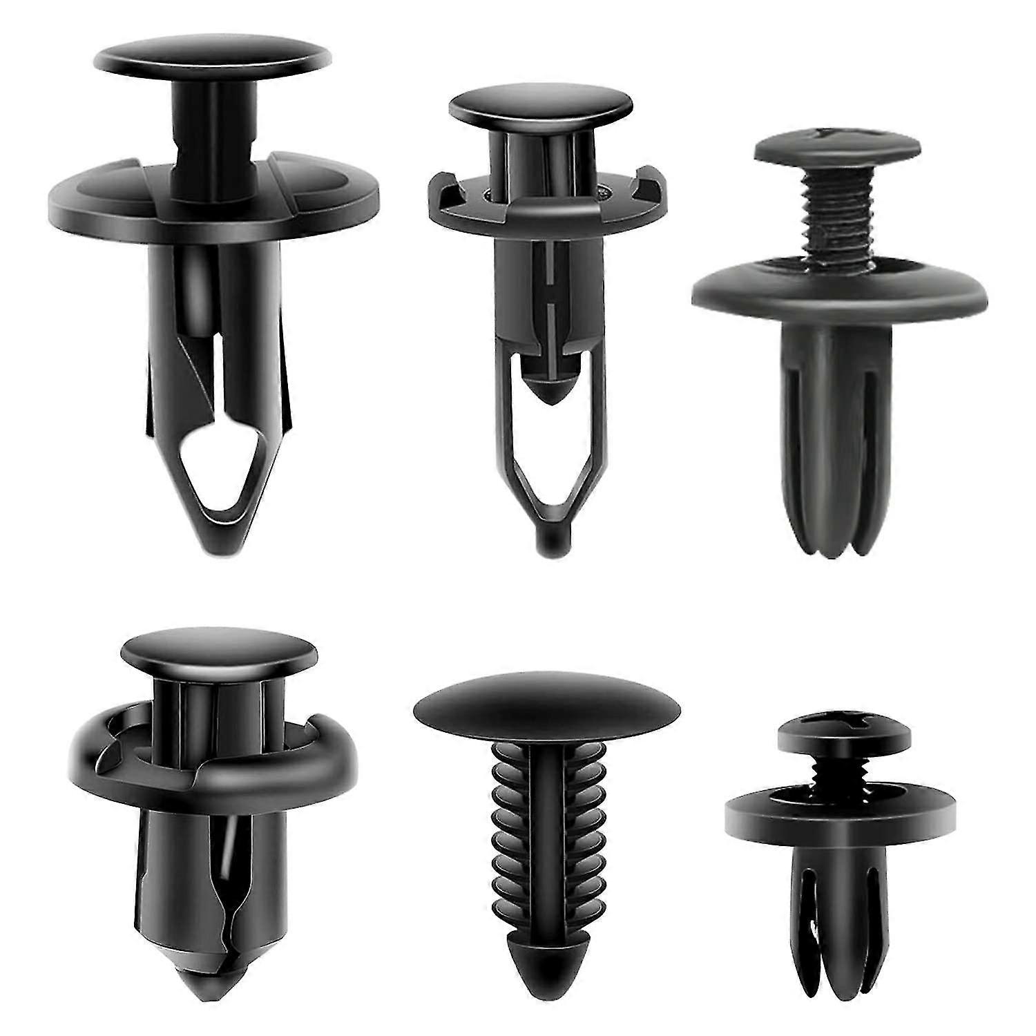 Kit De 100 Clips De Fixation Voiture - 10 Types Différents - Nylon - Pour Garnitures, Pare-chocs, Ailes