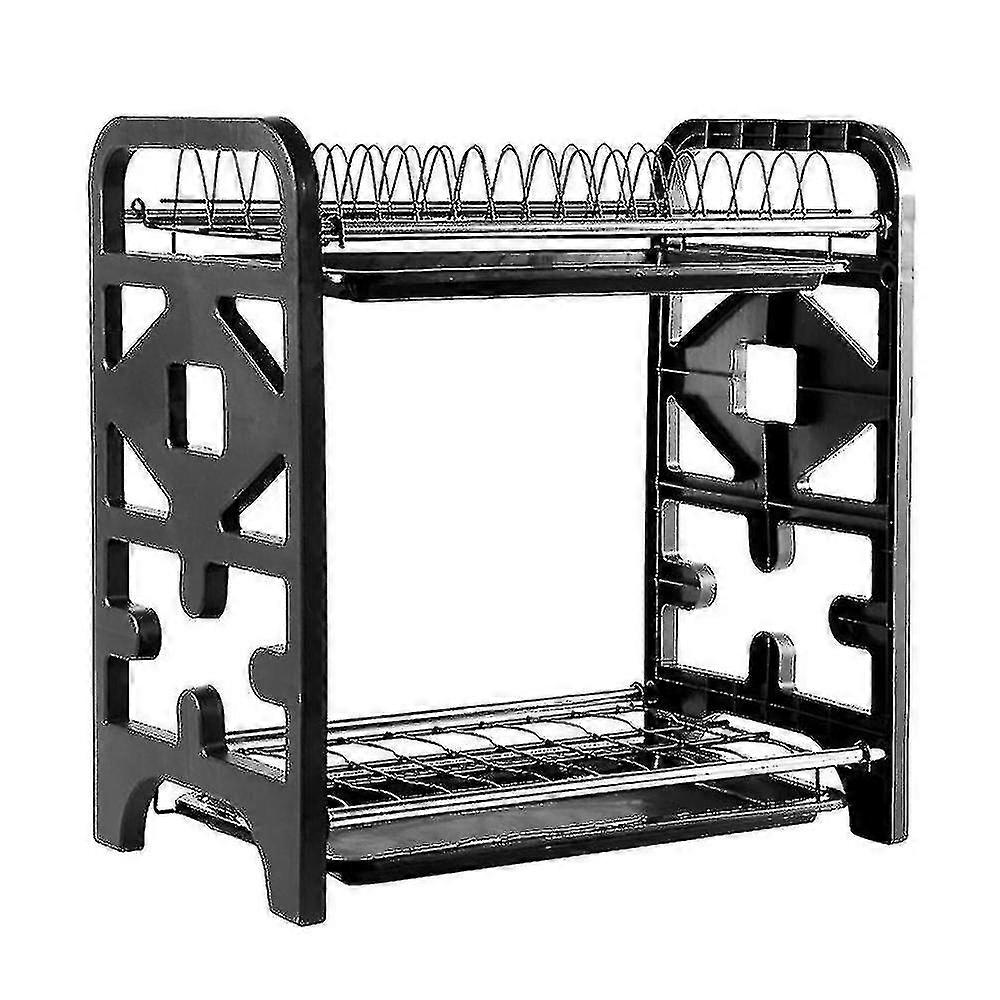 Dish Rack 2 Tier Kitchen Dish Drying Rack Drainer With Drip A