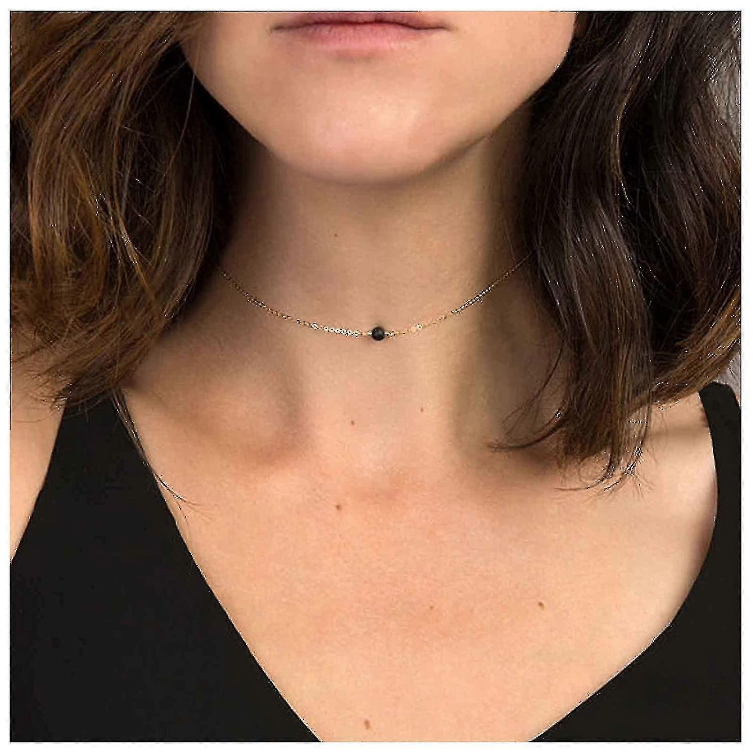 Boho Tourmaline Collier Collier Or Collier Collier Collier Perles Noires