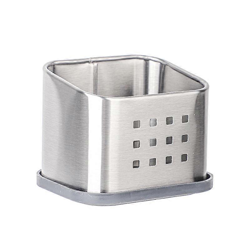 kitchen storage for sponge, kitchen accessory for sponge, dish scraper or soap, matt silver