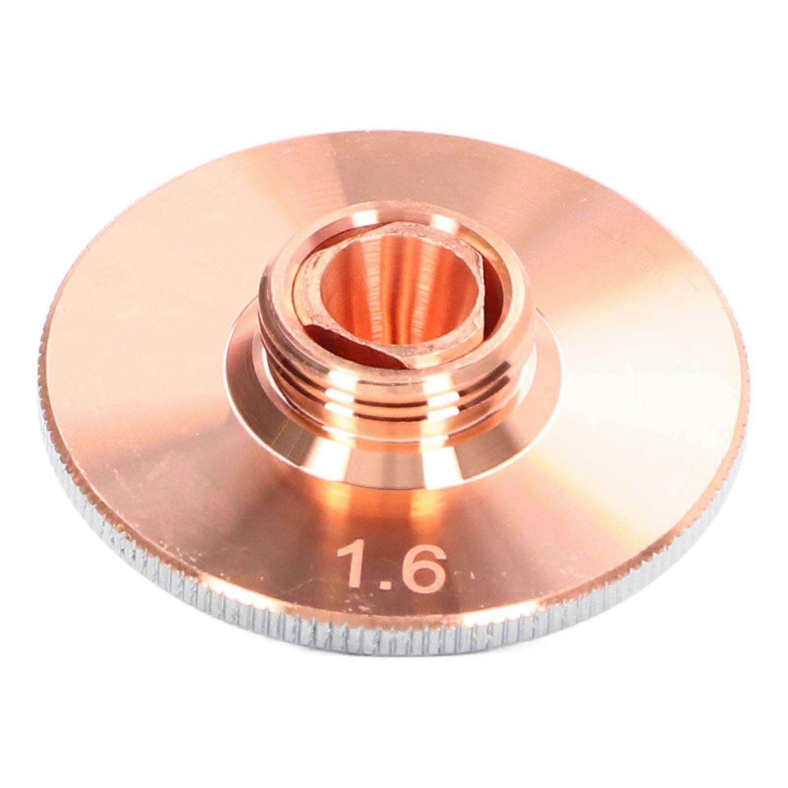 Laser Nozzle Cutting Machine Head Cutter Dual Optical Fibre Chrome Plated Copper 1.6mm / 0.06in Aperture