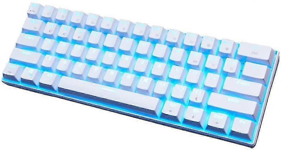 Mechanisch gaming toetsenbord Chronus Rk61, Wired / Wireless Bluetooth 61 toetsen Led Backlit Morsbestendig ontwerp (wit)