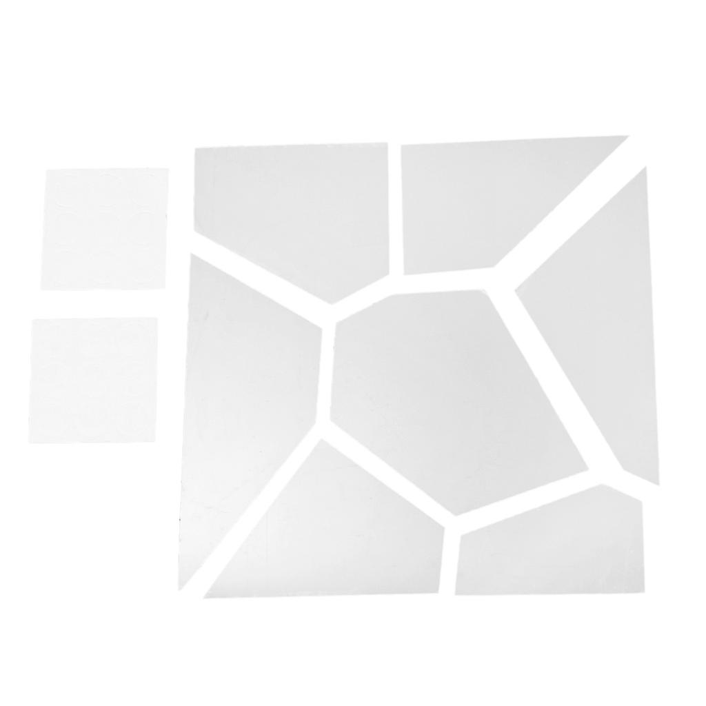 Mirror Removable Moire Pattern Decal Art Mural Sticker Home Decor Silver