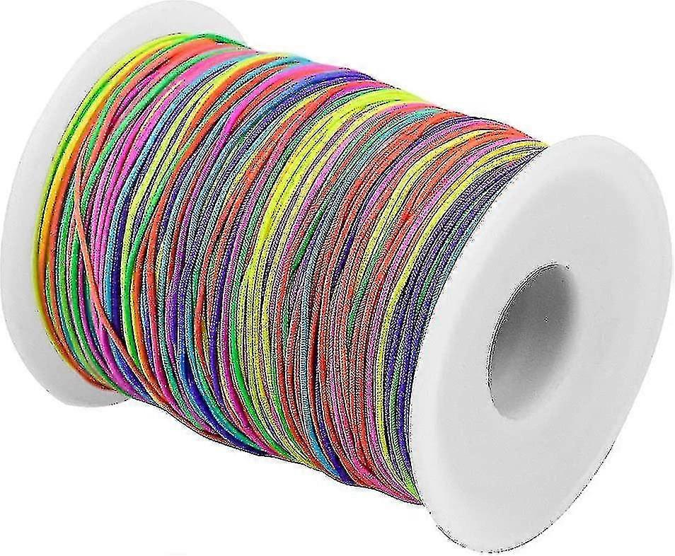 100m Rainbow Color Elastic Cord Stretch Fabric Thread Craft Cord